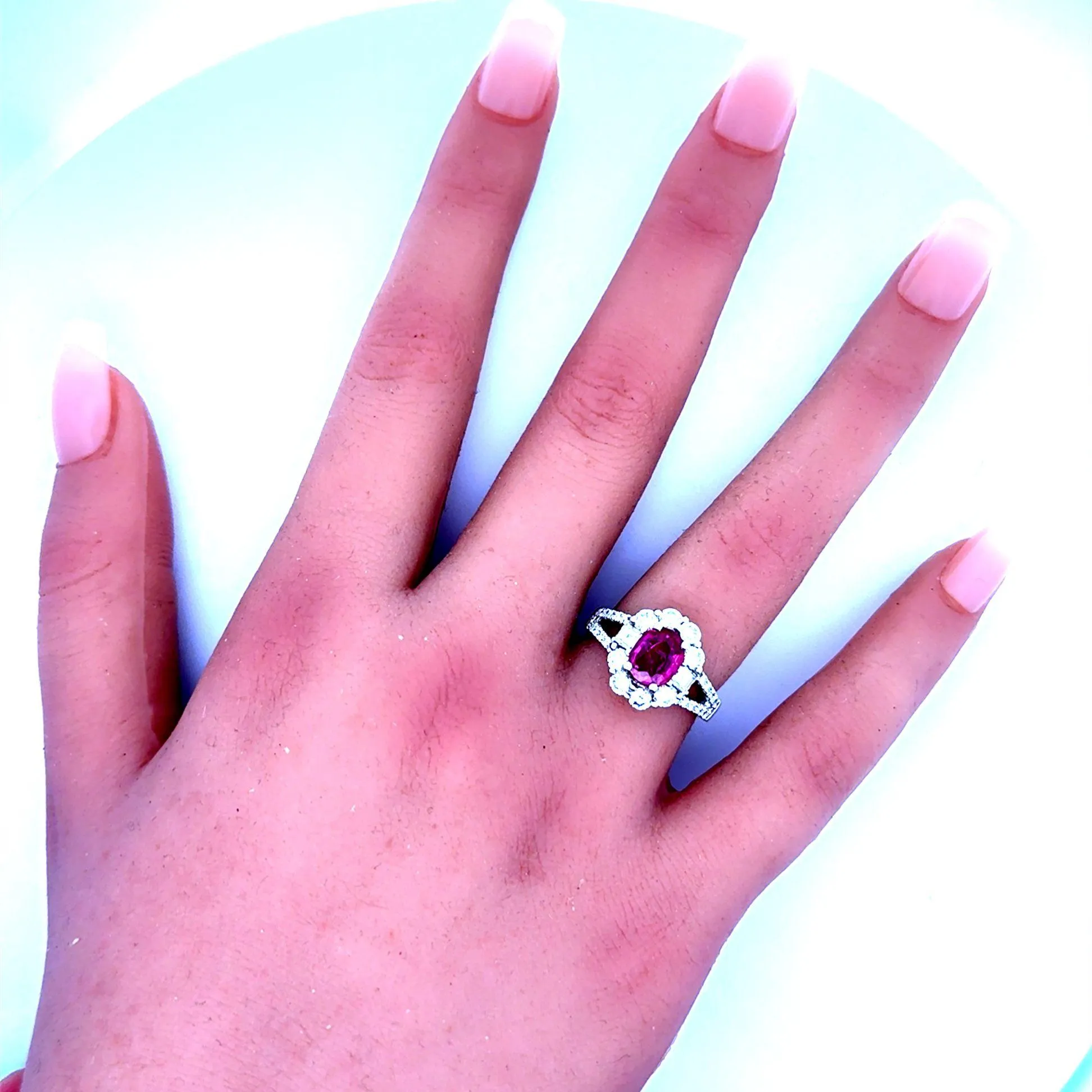 1.75 Carat No-Heat Ruby Diamond Platinum Ring, GIA Certified