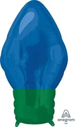 22" Blue Christmas Light Bulb, Anagram, Flat