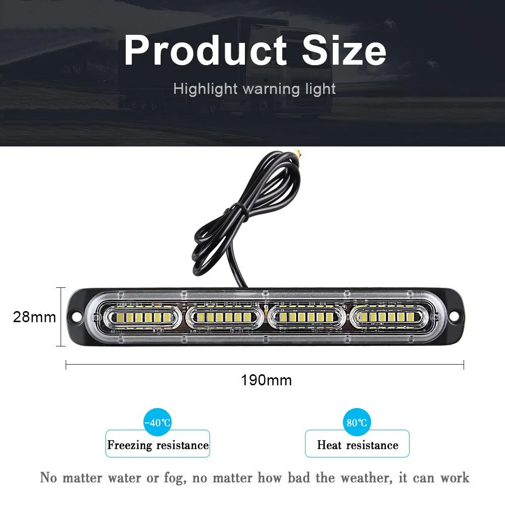 24 LED Car Strobe Warning Light Grill Flashing Breakdown Emergency Light Car Truck Trailer Beacon Lamp LED Side Light For Cars