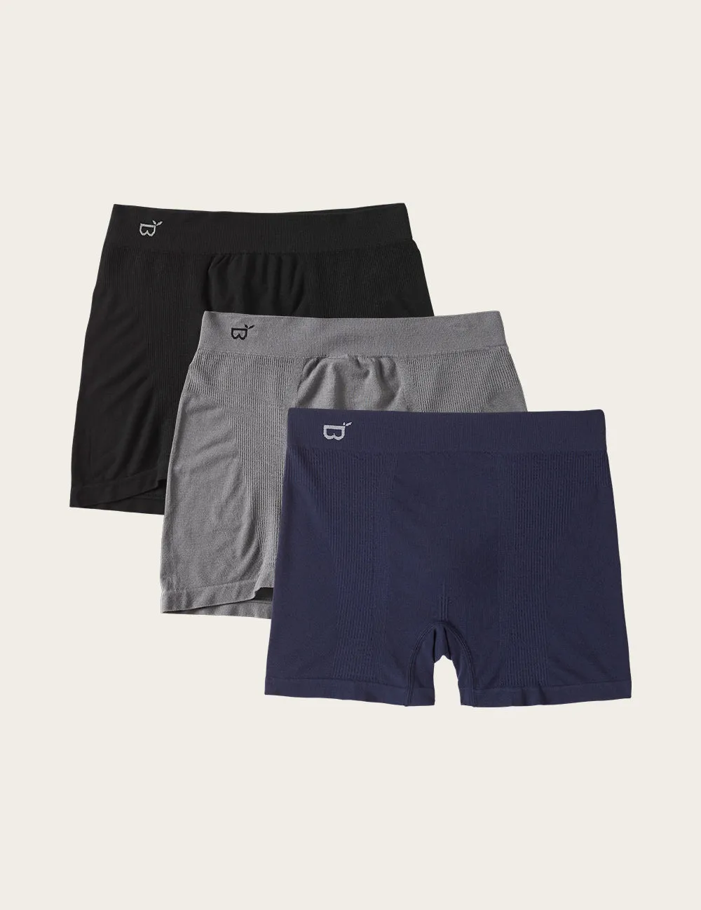 3-Pack Giftbox - Men's Seamfree Boxer Briefs - Black/Charcoal/Navy
