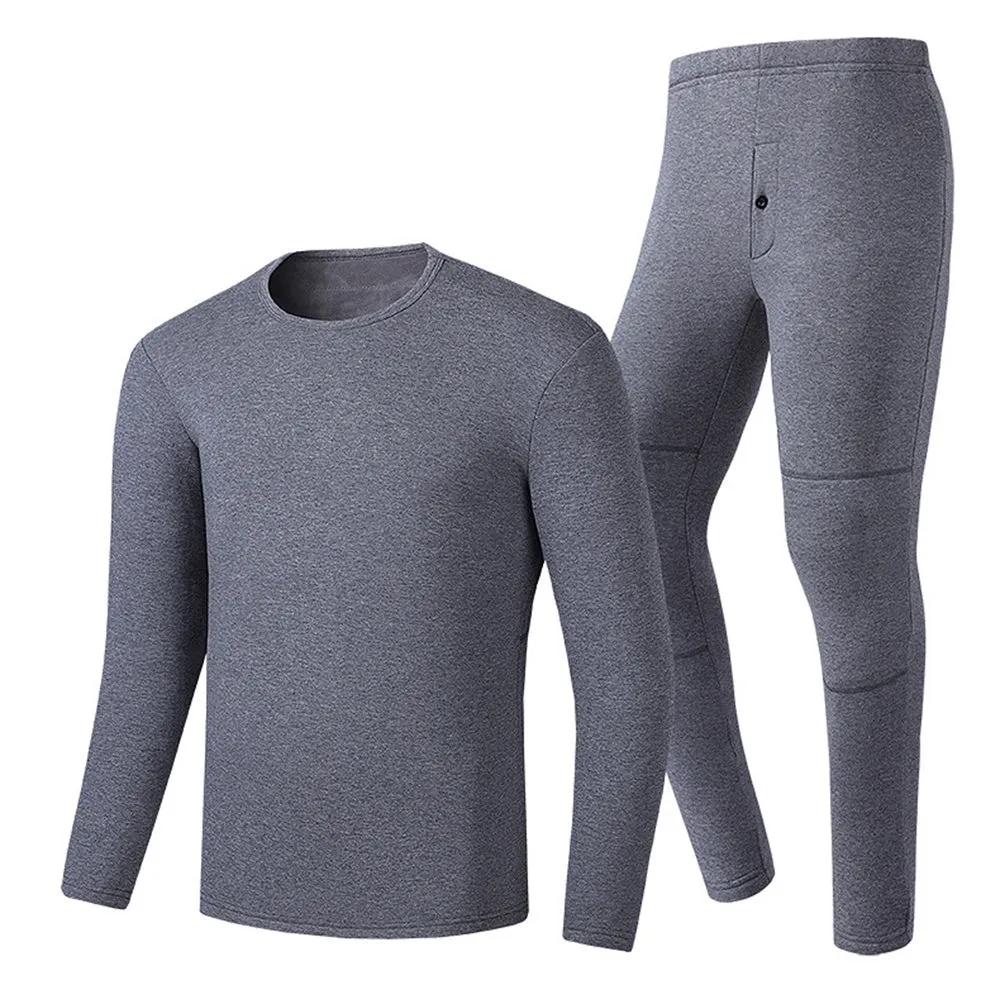 30-50 86-122 Men Women Electric Heated Underclothes Set Shirt   Trouser Velvet Lined Underwear Winter Warm Heating Clothing Thermal Outdoor Hiking Skiing Motorcycle Cycling Tops Pants Suit