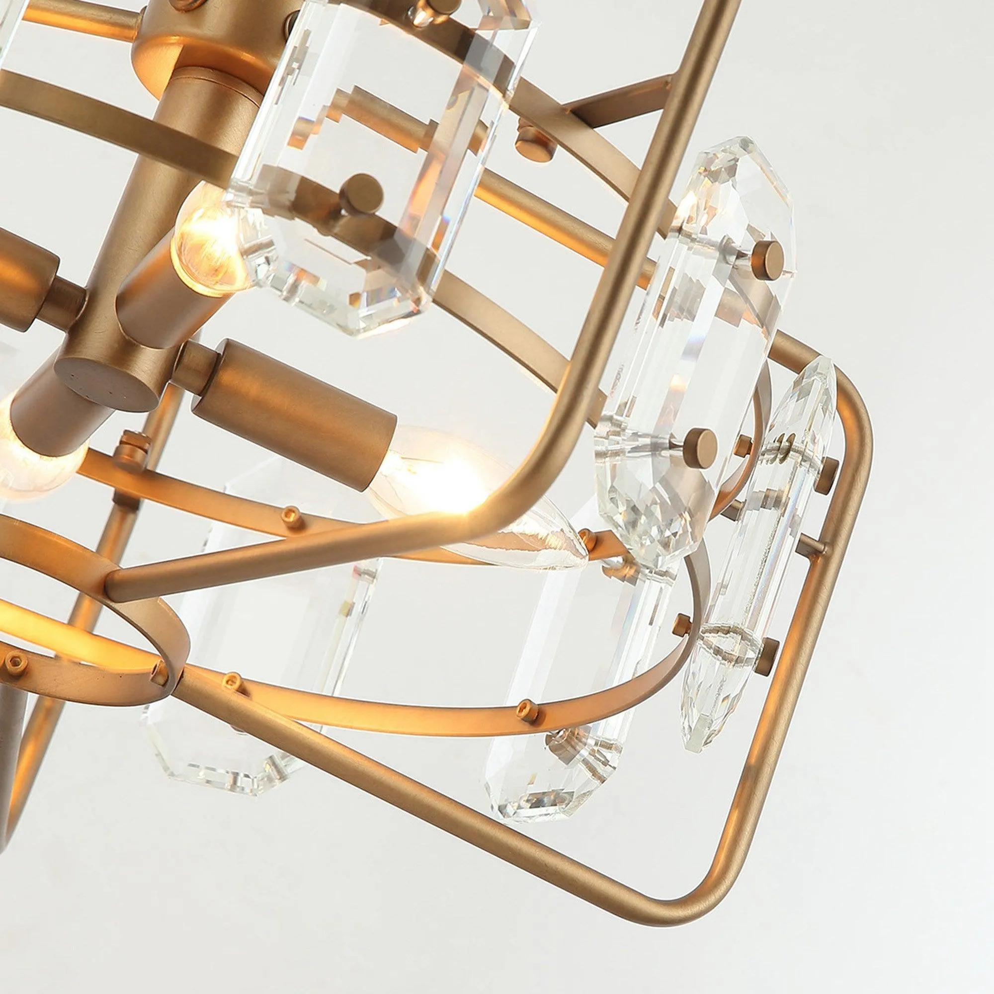 4-Light Golden or Black Modern Crystal Pendant Light