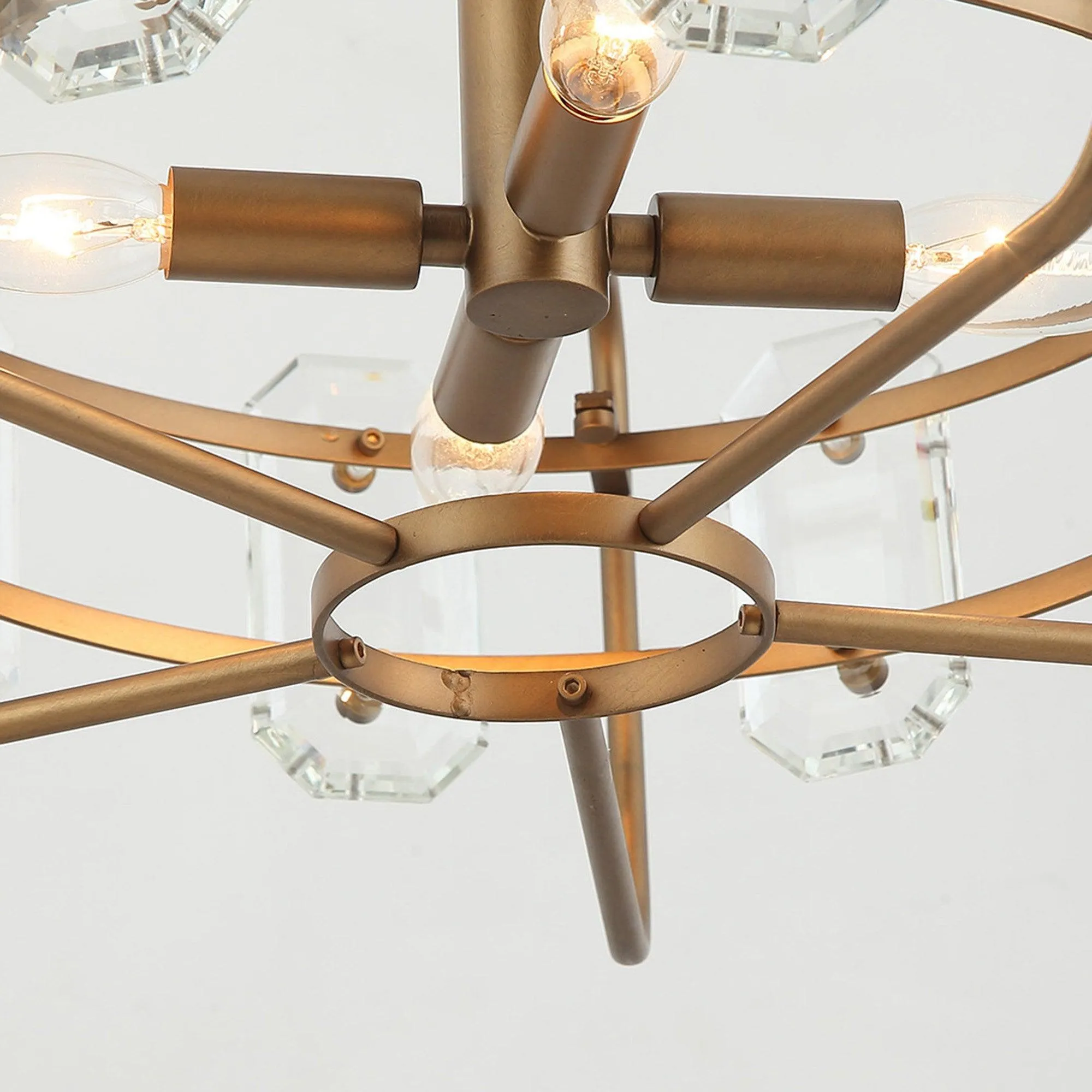 4-Light Golden or Black Modern Crystal Pendant Light