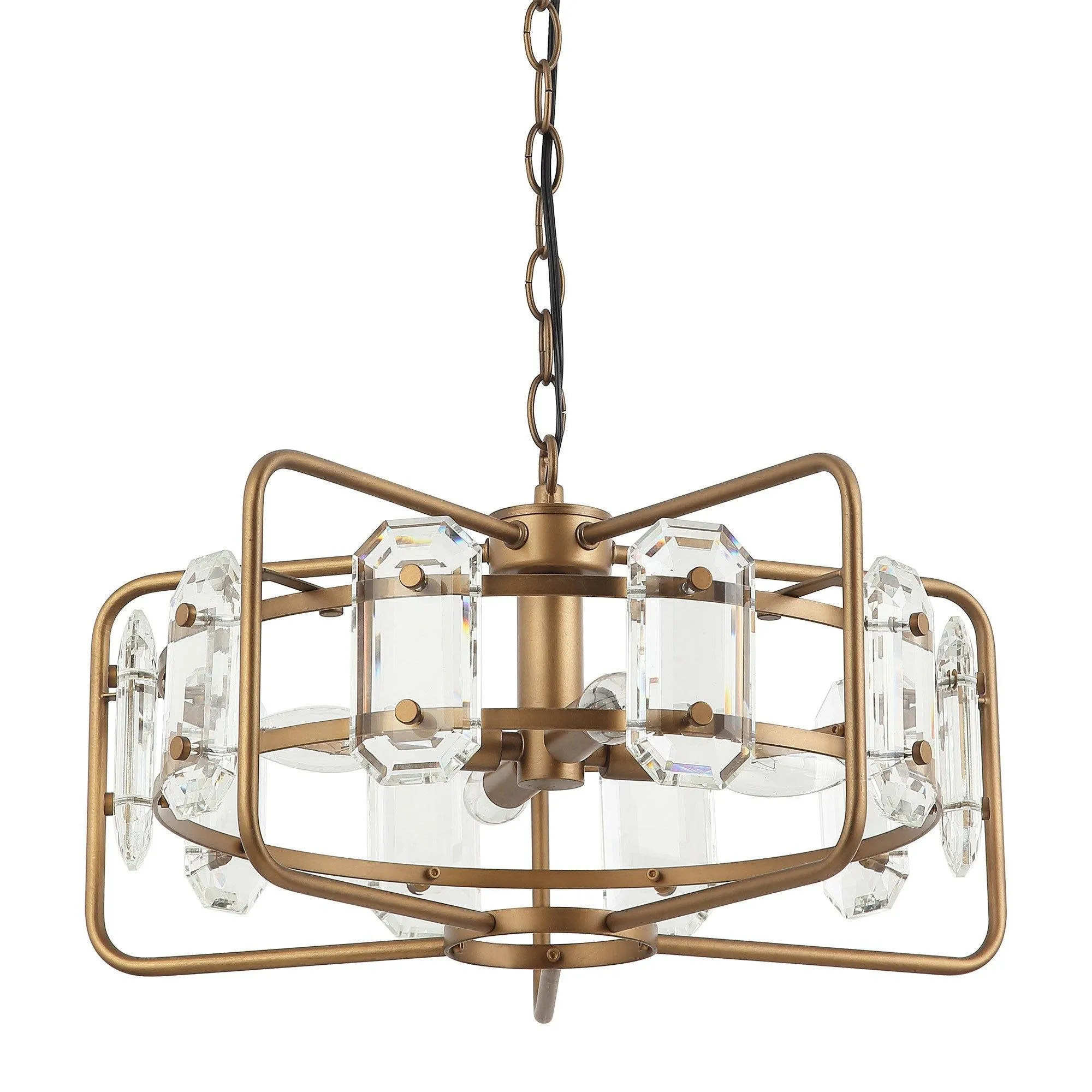 4-Light Golden or Black Modern Crystal Pendant Light