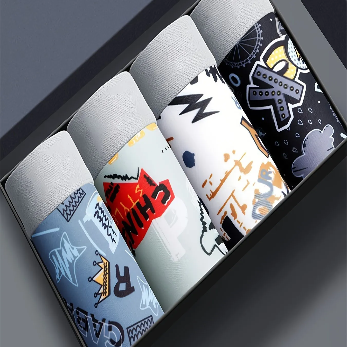 4pc Fashionable Mens Boxer Briefs Stylish Breathable  Comfortable