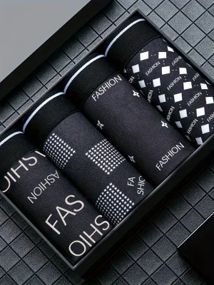 4pc Fashionable Mens Boxer Briefs Stylish Breathable  Comfortable