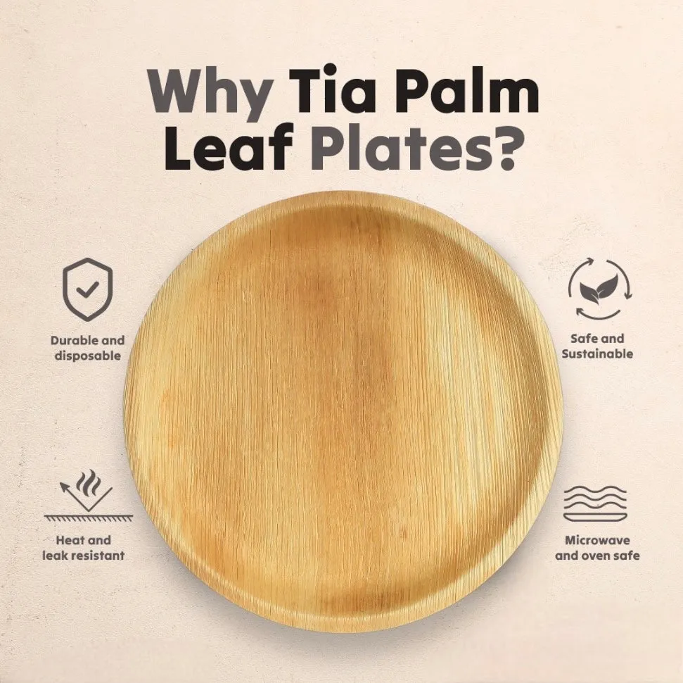 9 Inch Round Disposable Palm Leaf Plates