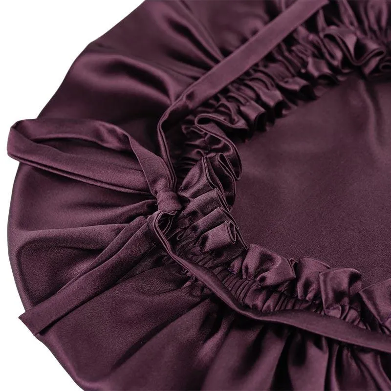 Adjustable Silk Bonnet - Double side - Dark Red