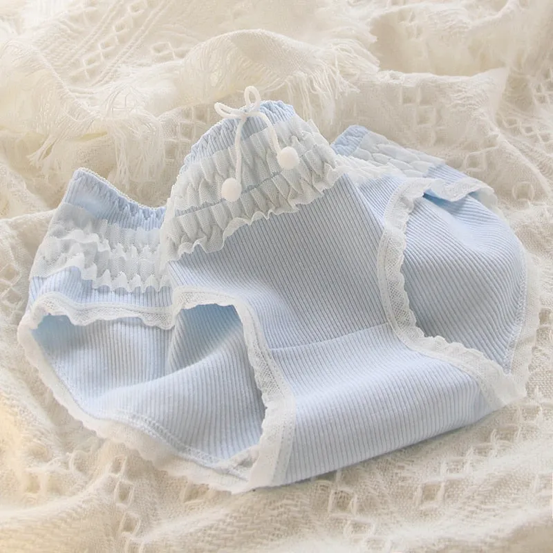 Baby Blue Lace Cotton Undies