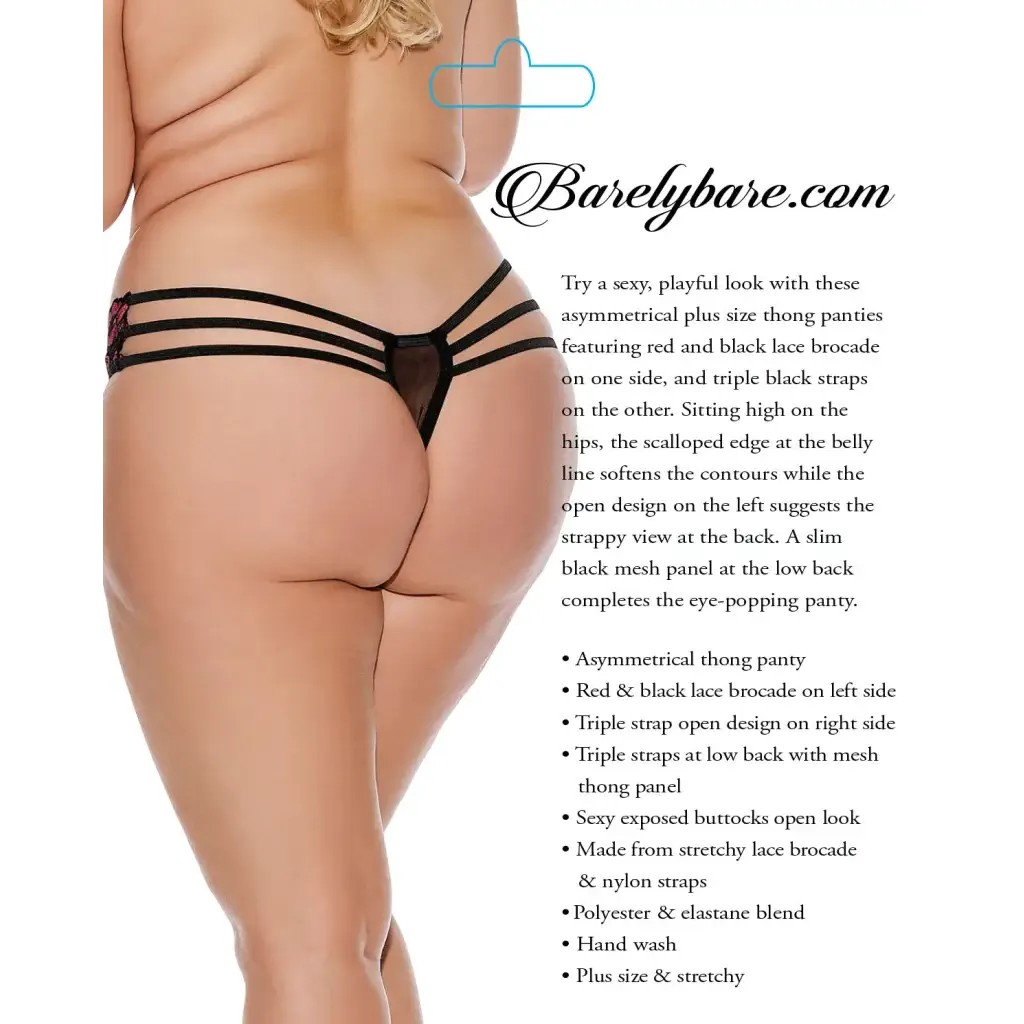 Barely Bare Asymmetrical Thong Panty Q/s