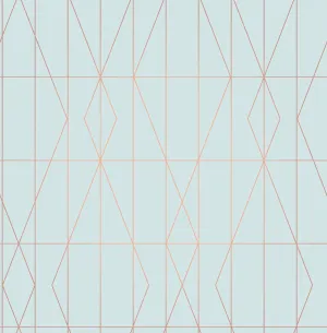 Brewster UW24785 LeVeque Light Blue Deco Diamond Geo Wallpaper