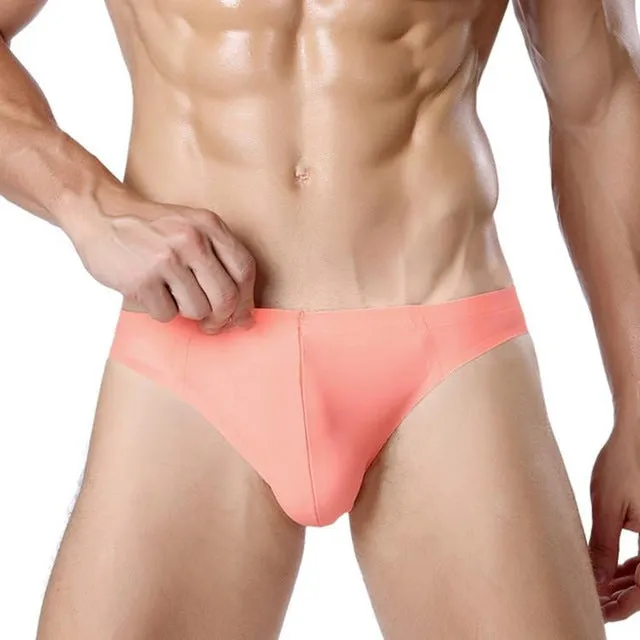 Chenke 365 Mens Seamless Silk Spandex Briefs - Breathable and Comfortable Bikini Underwear for Men - Sexy Latex-Inspired Design, Factory Wholesale Available for Gay Men
