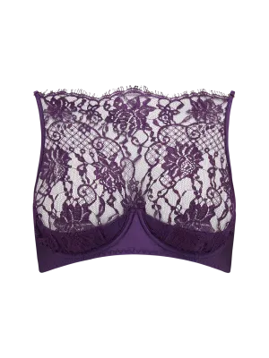 Coco de Mer Hera High Neck Balconette Bra in Violet