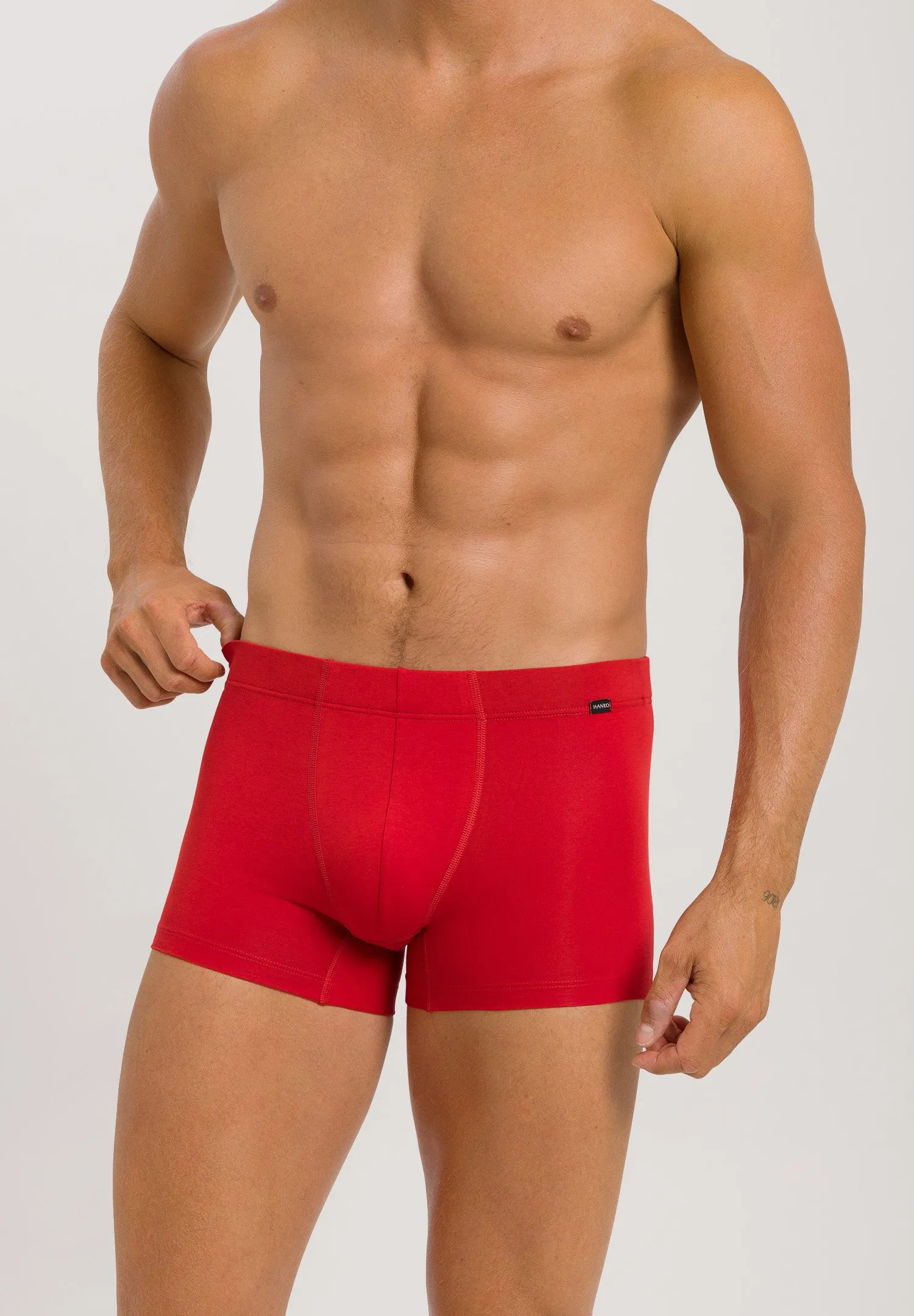 Cotton Essentials 2-Pack Cotton Boxer Briefs With Covered Waistband | Deep Navy/ Bright Red 73079-2896