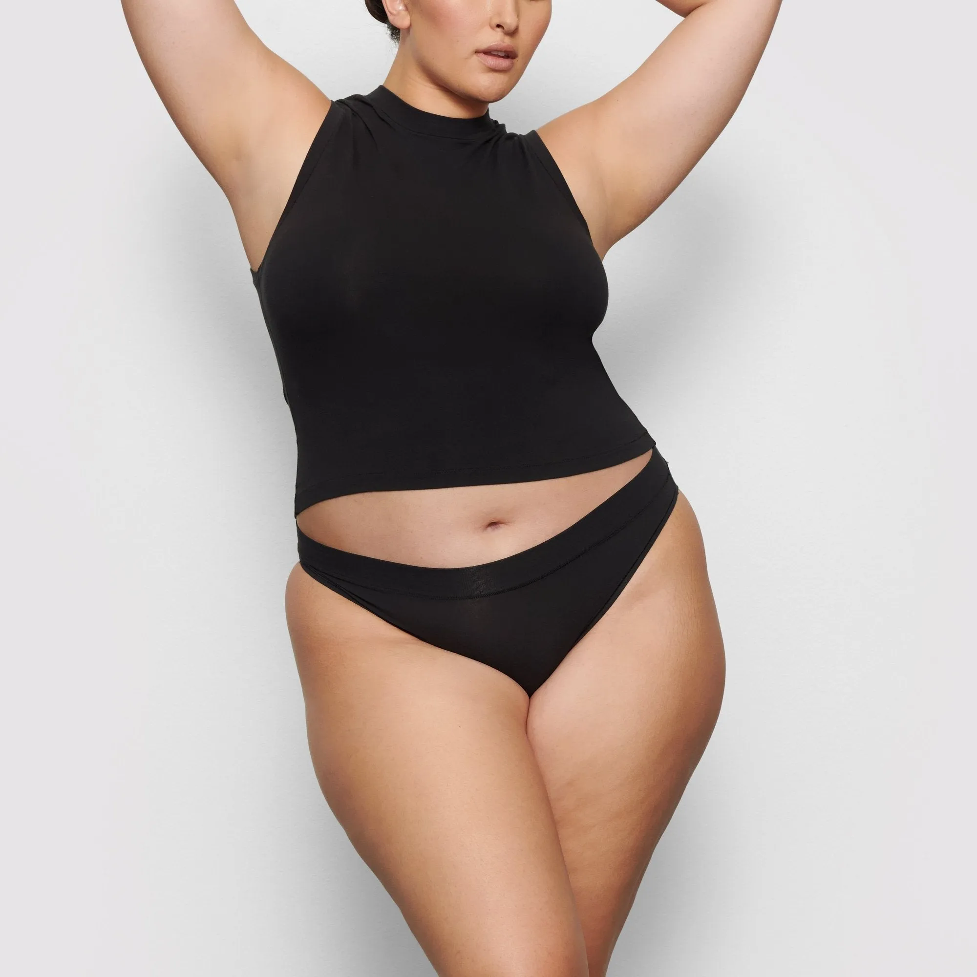 COTTON JERSEY CHEEKY TANGA | SOOT