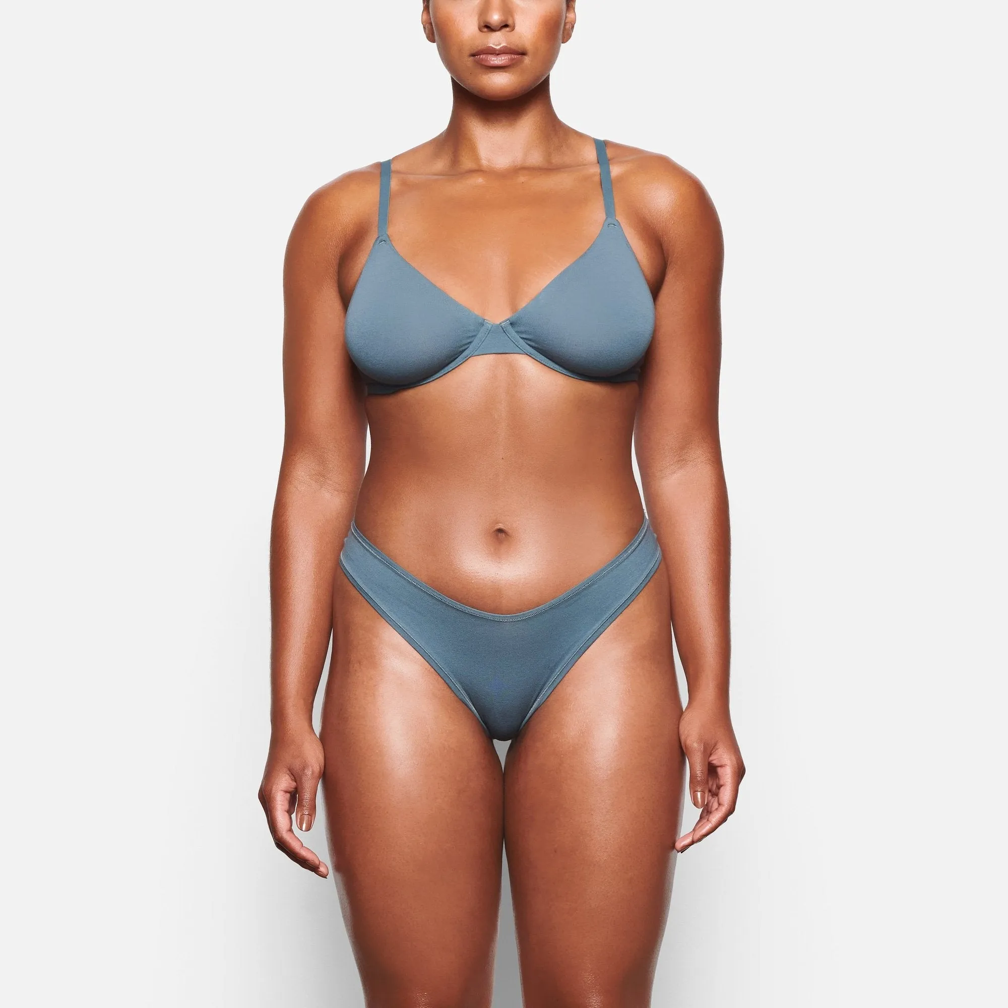 COTTON JERSEY DIPPED THONG | KYANITE
