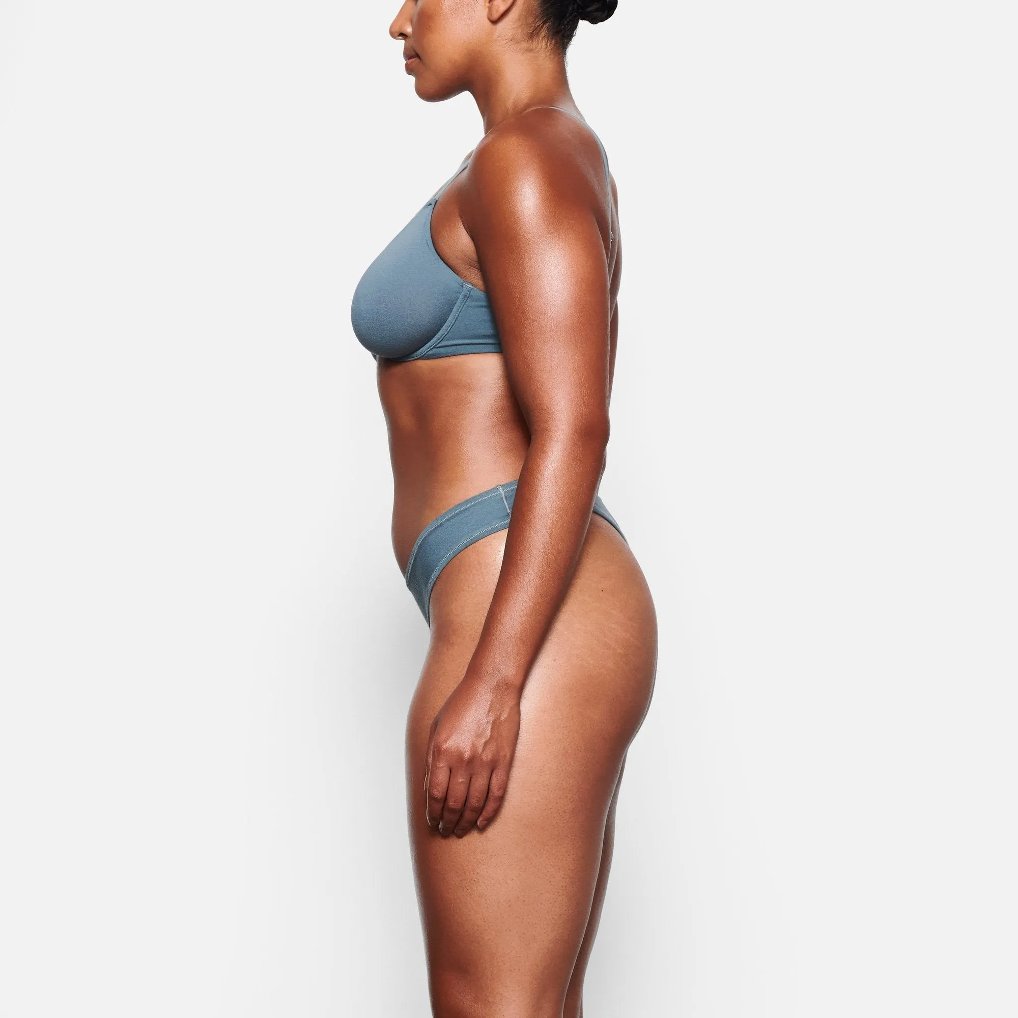 COTTON JERSEY DIPPED THONG | KYANITE