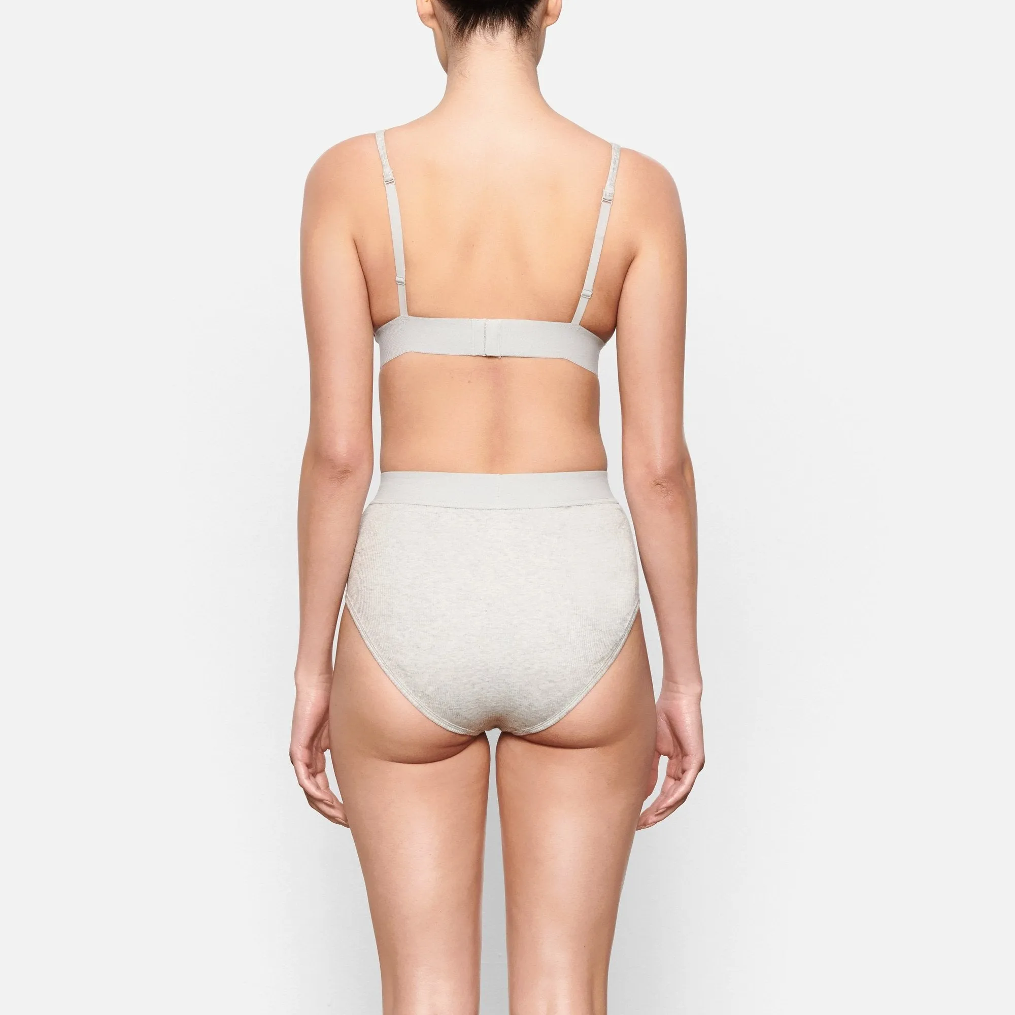 COTTON RIB BRIEF | LIGHT HEATHER GREY