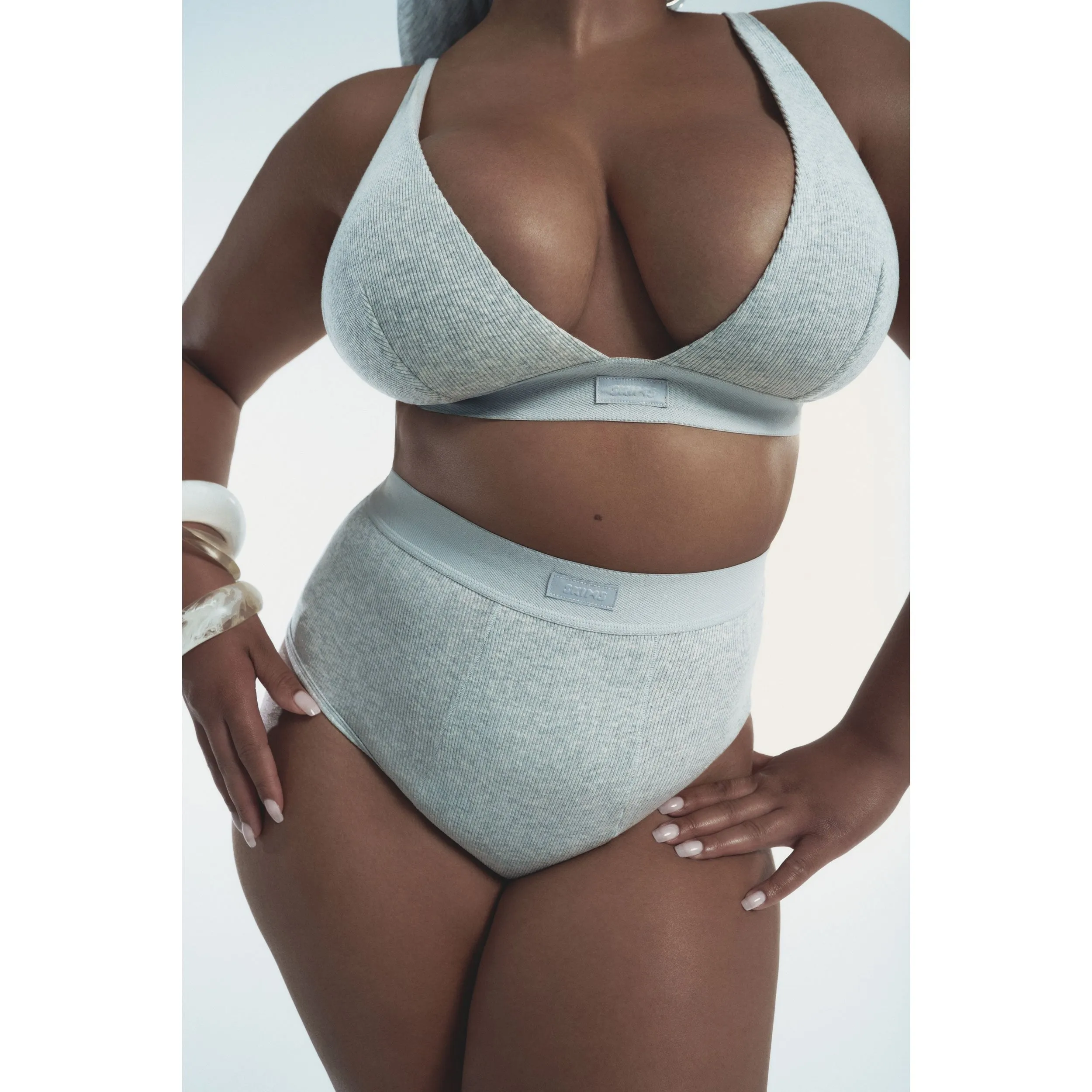COTTON RIB BRIEF | LIGHT HEATHER GREY