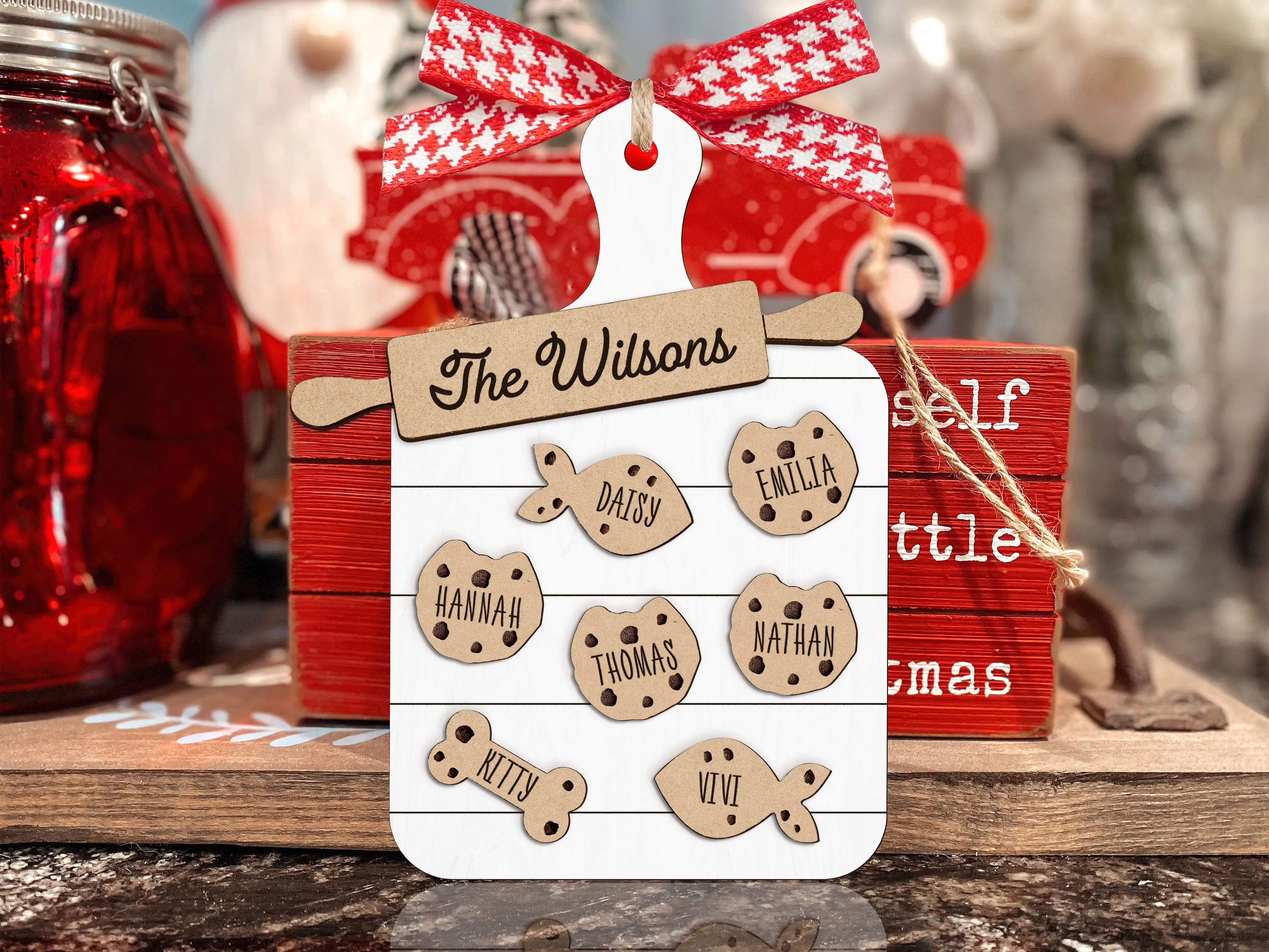 Custom Family Cookie Ornament, Gifts for Grandma Ornament, Family Name Ornament CF133