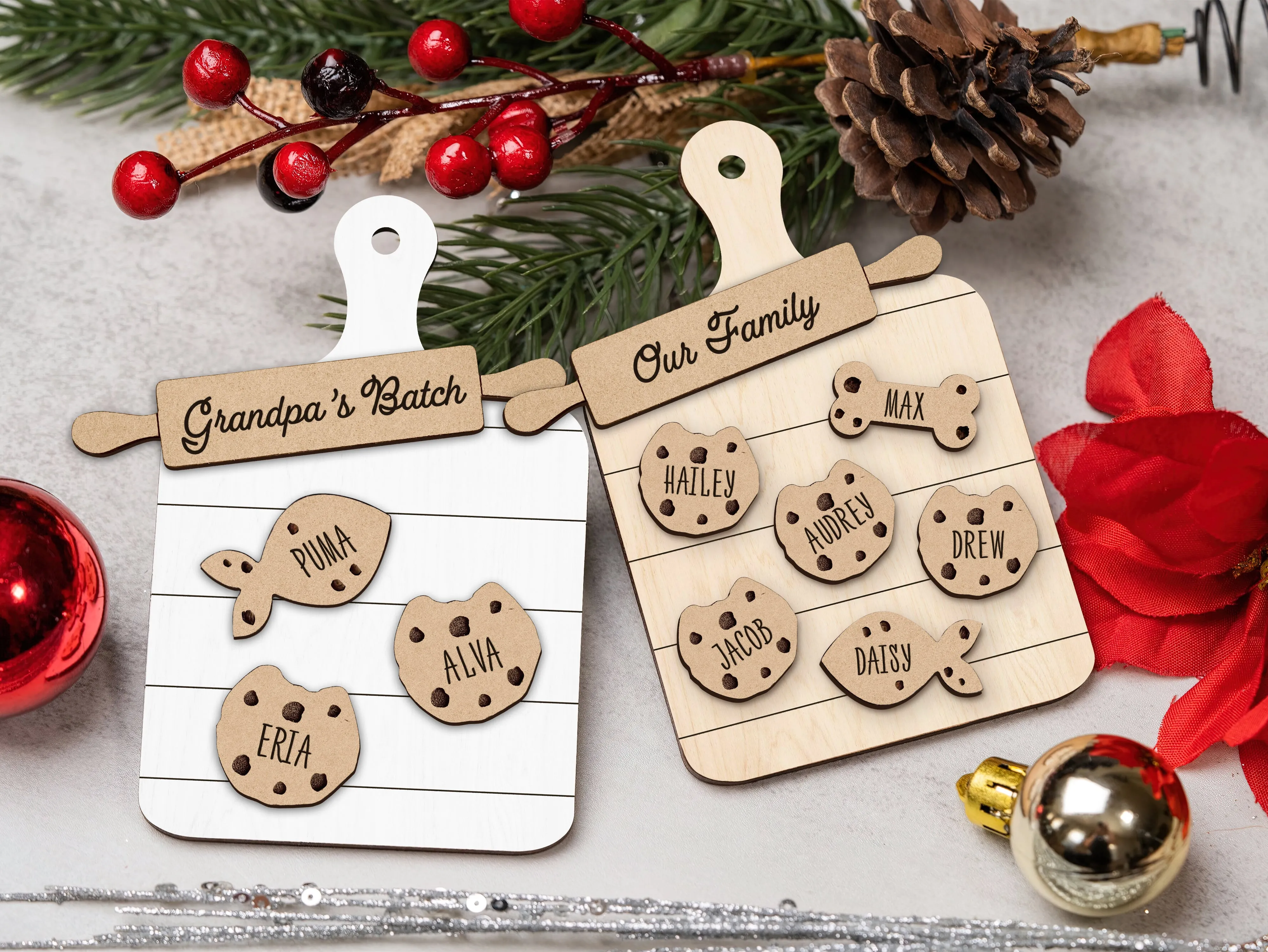 Custom Family Cookie Ornament, Gifts for Grandma Ornament, Family Name Ornament CF133