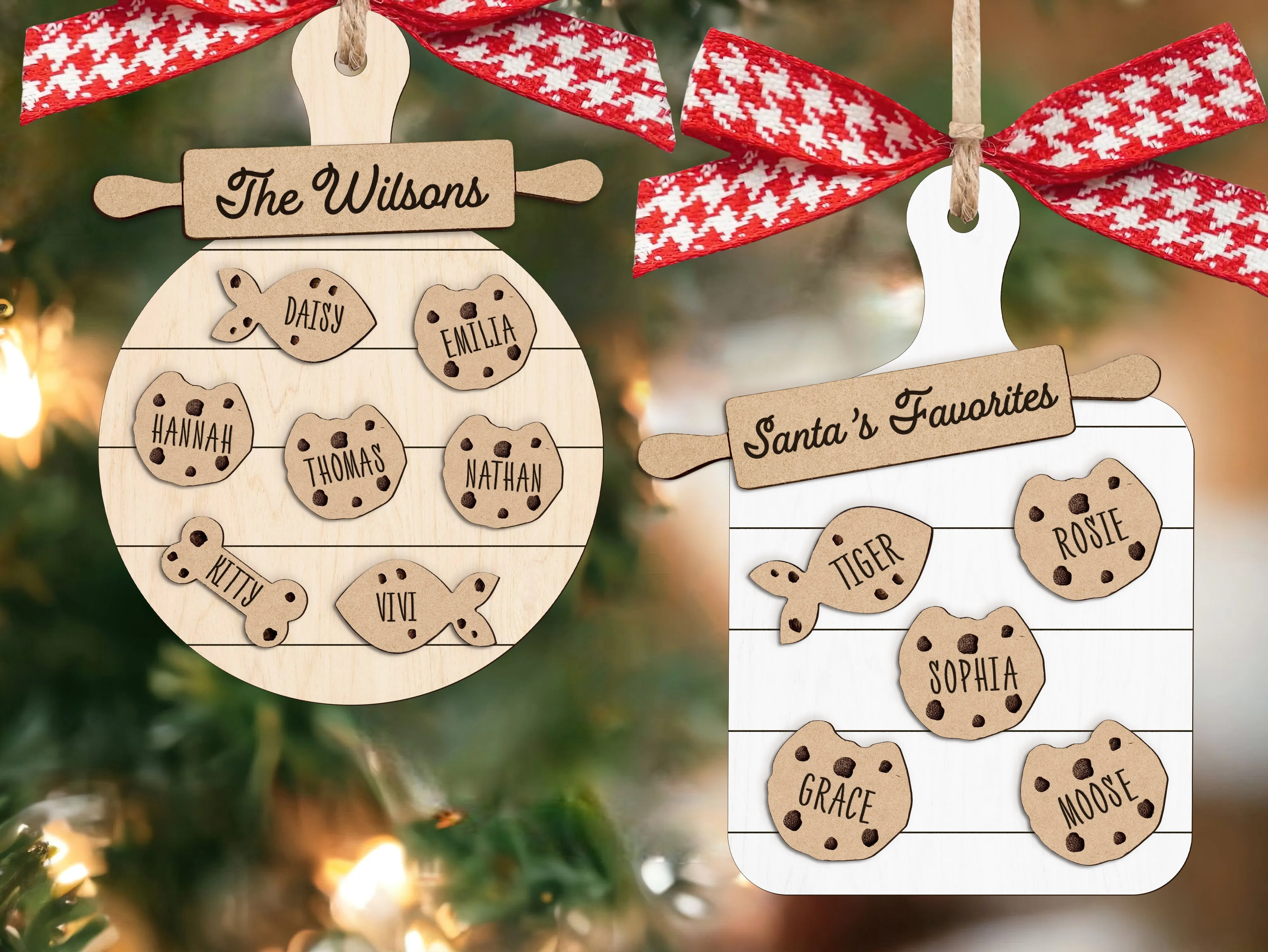 Custom Family Cookie Ornament, Gifts for Grandma Ornament, Family Name Ornament CF133