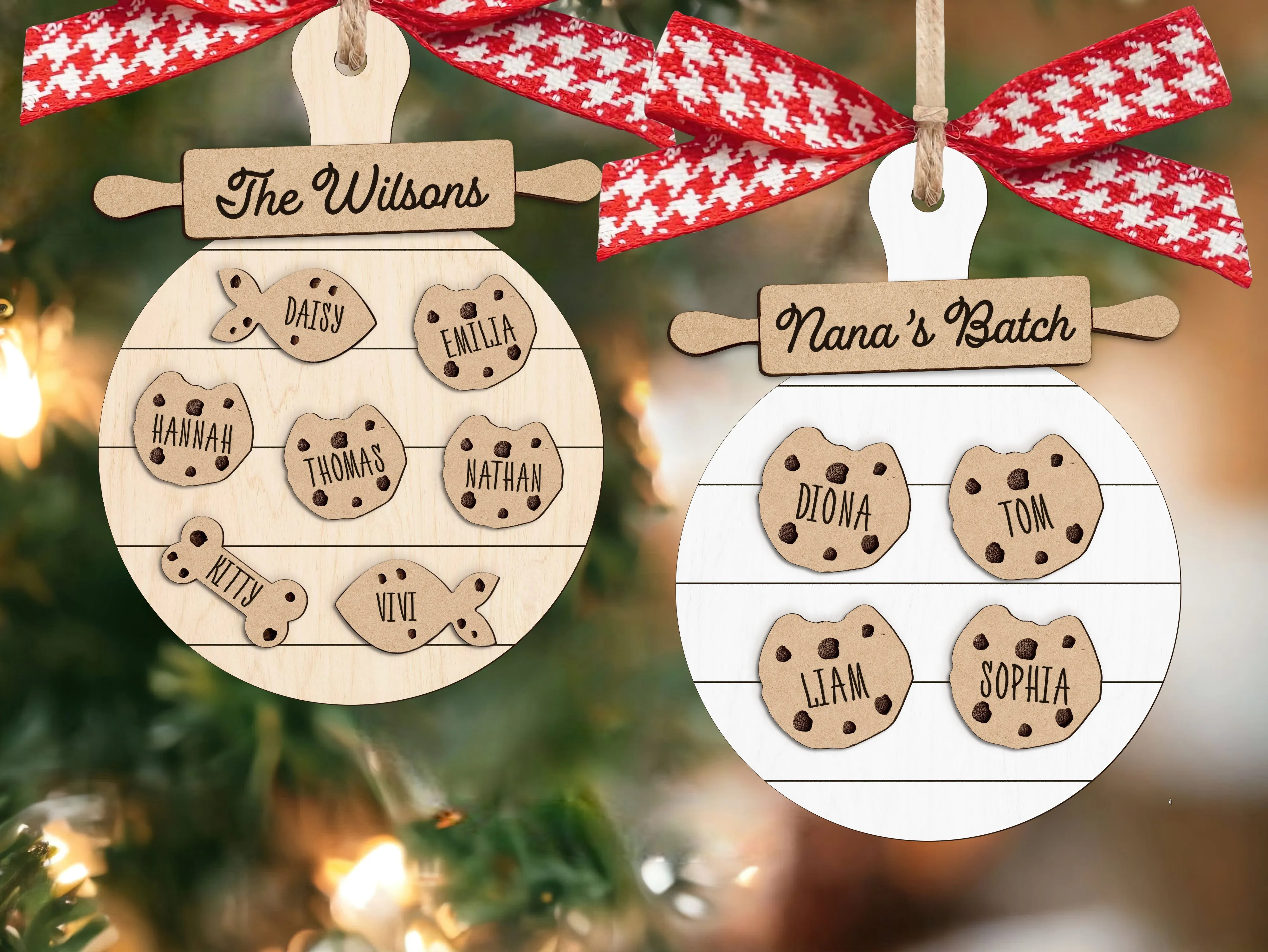 Custom Family Cookie Ornament, Gifts for Grandma Ornament, Family Name Ornament CF133