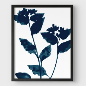 Dark Blue Flower Silhouette