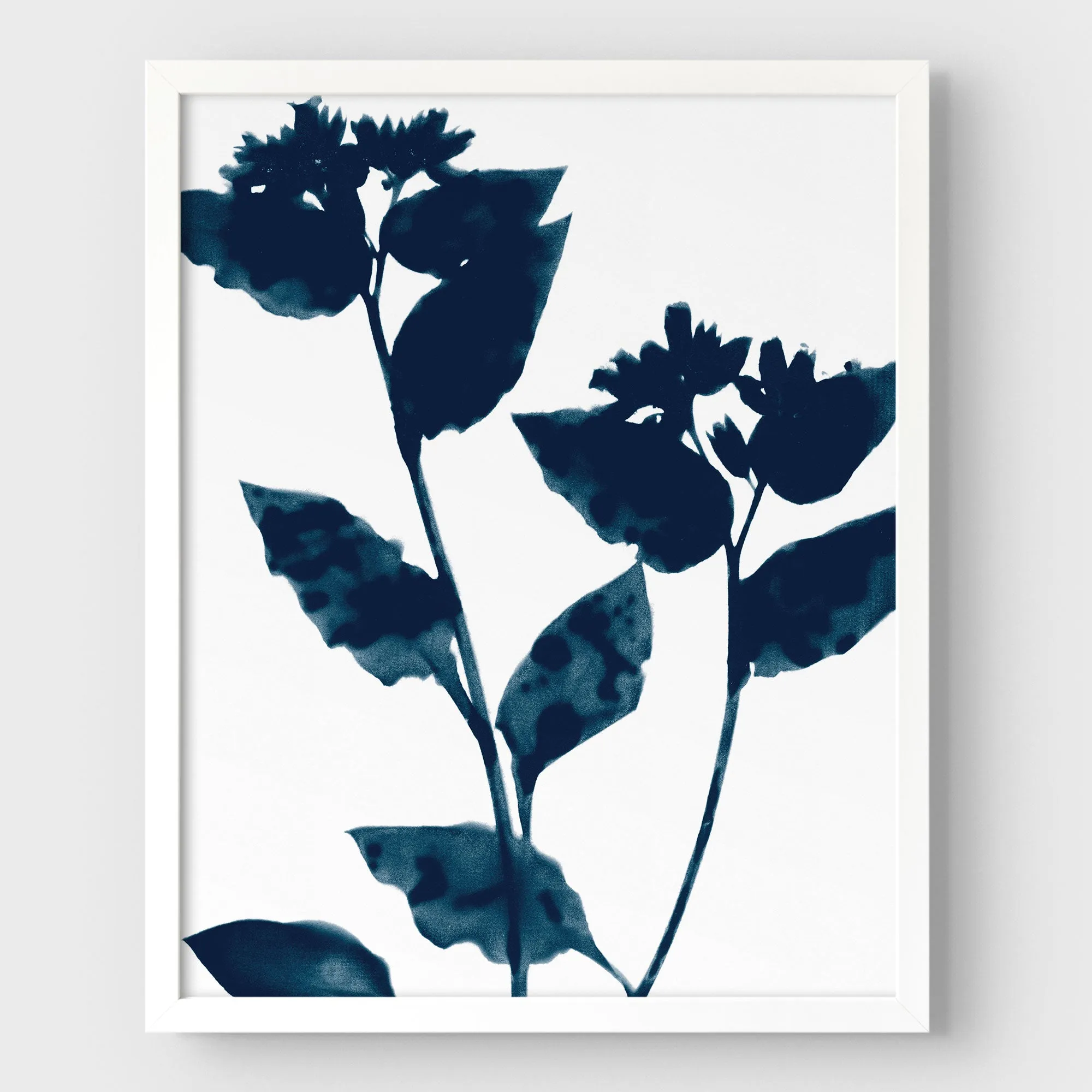 Dark Blue Flower Silhouette