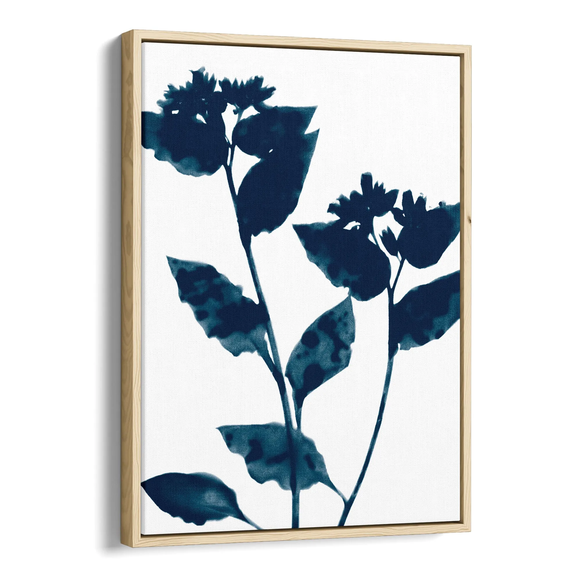 Dark Blue Flower Silhouette