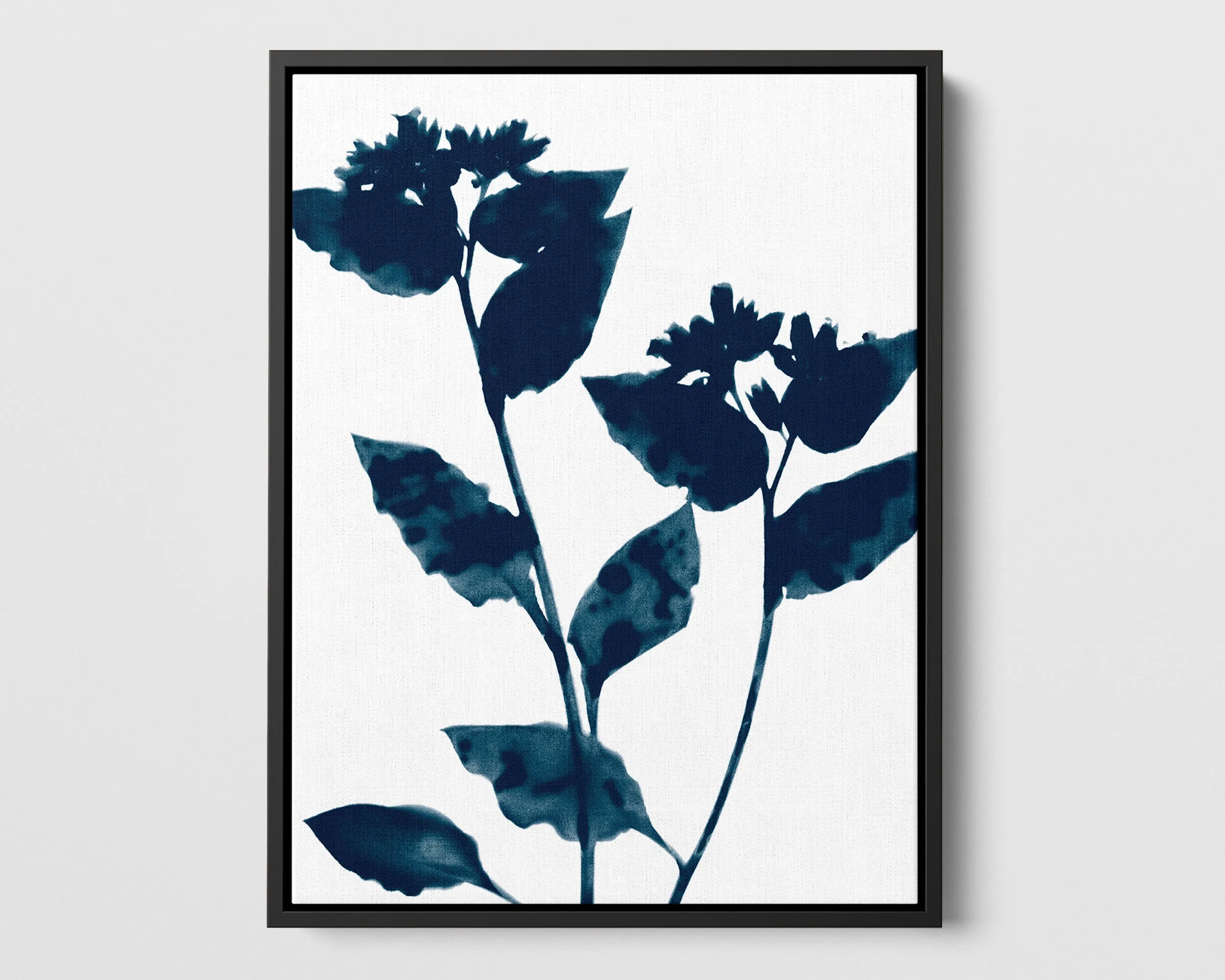Dark Blue Flower Silhouette