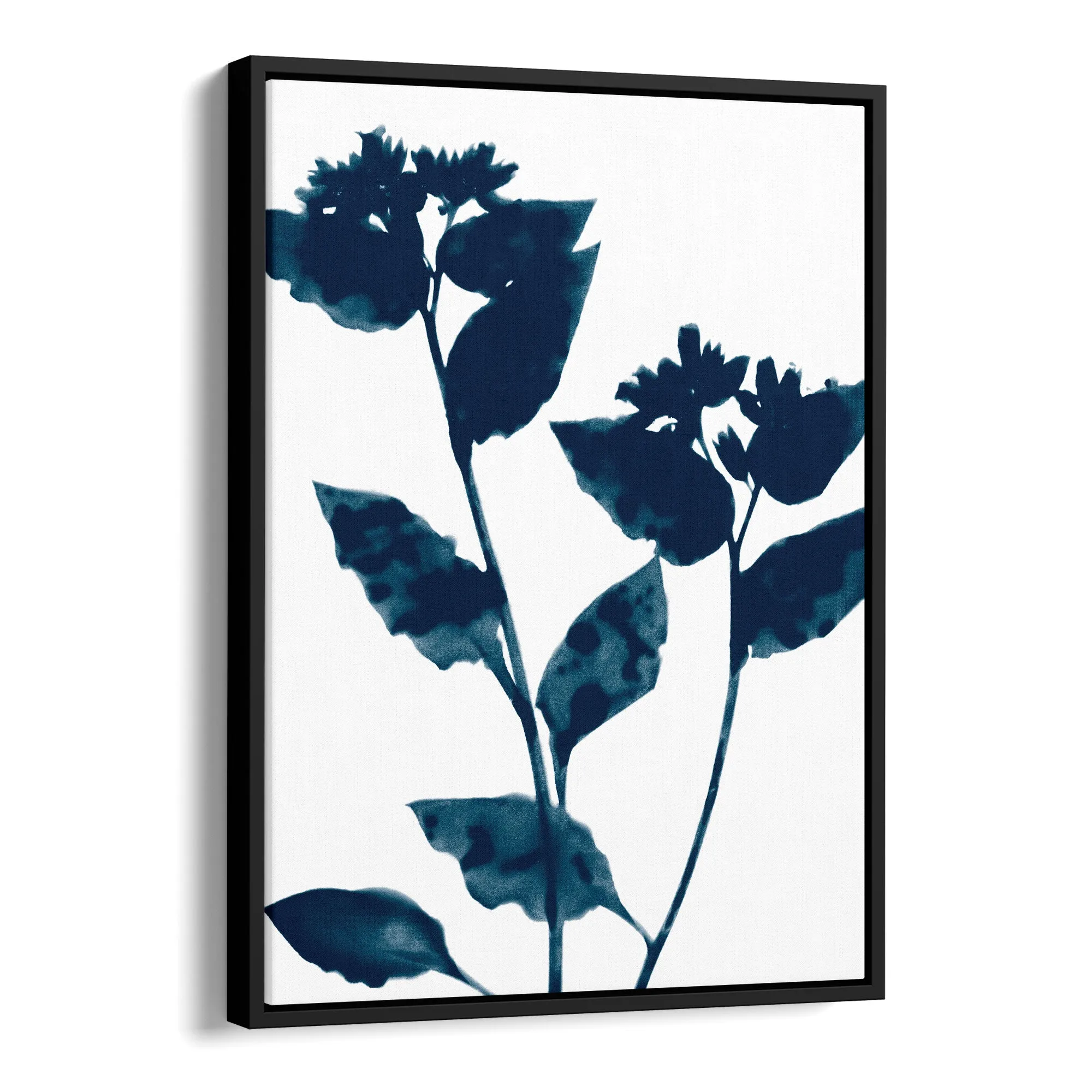 Dark Blue Flower Silhouette