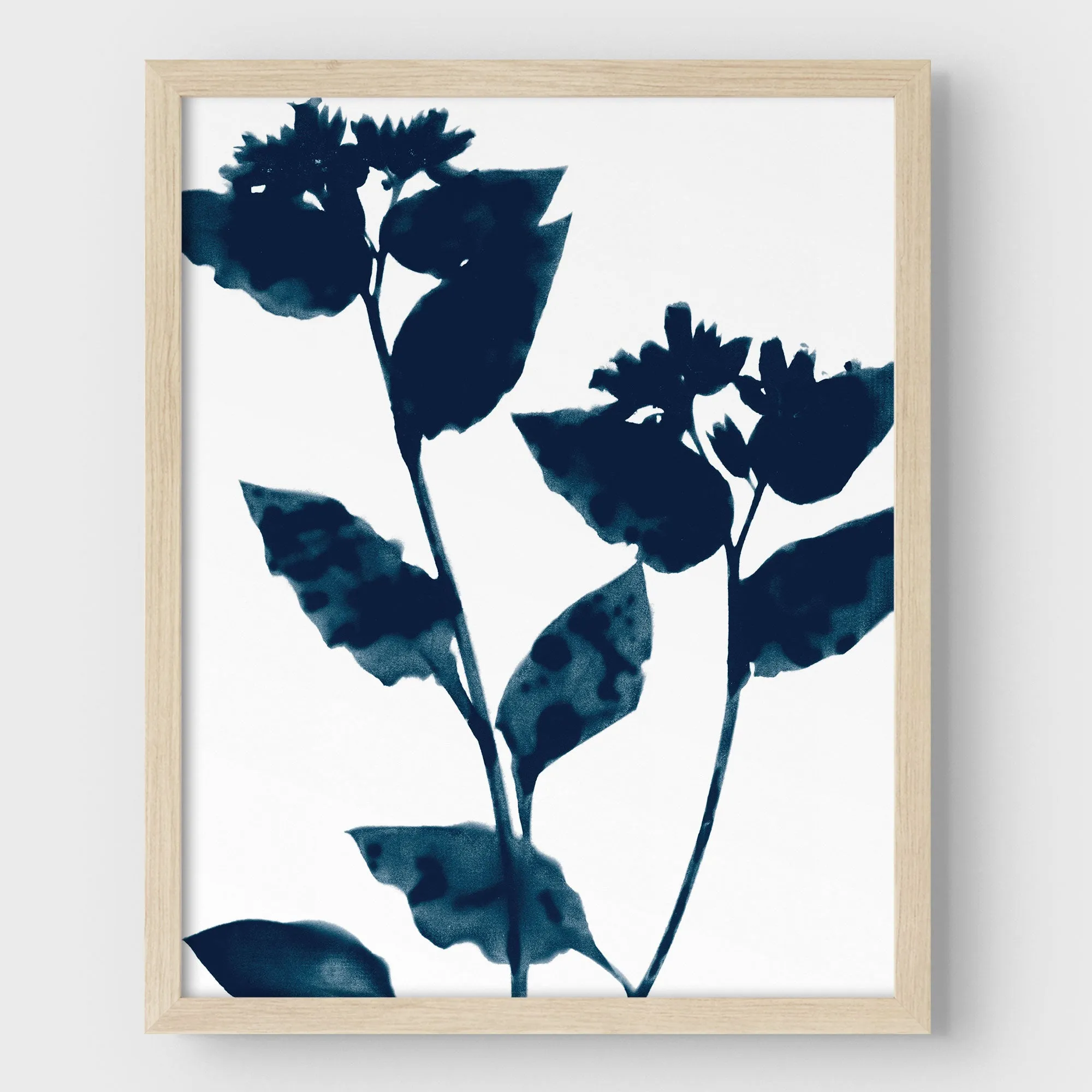 Dark Blue Flower Silhouette