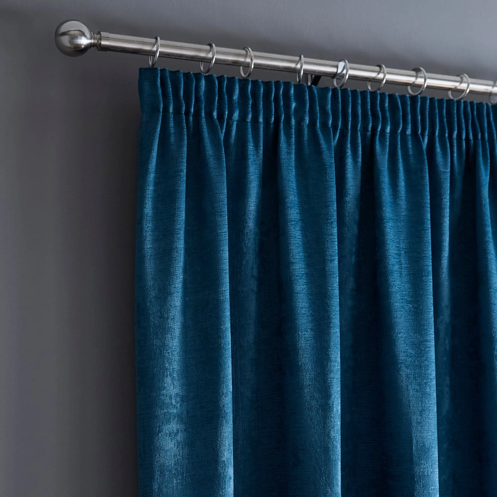 Galaxy Pair of Pencil Pleat Curtains by Fusion in Teal