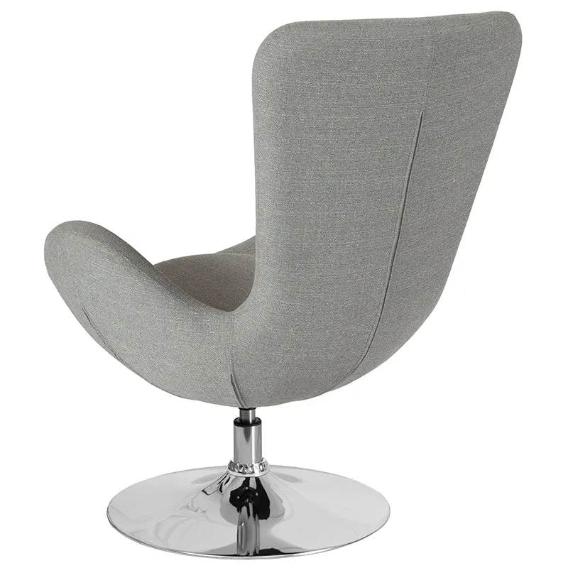 Gray Fabric Egg Series Chair CH-162430-LTGY-FAB-GG