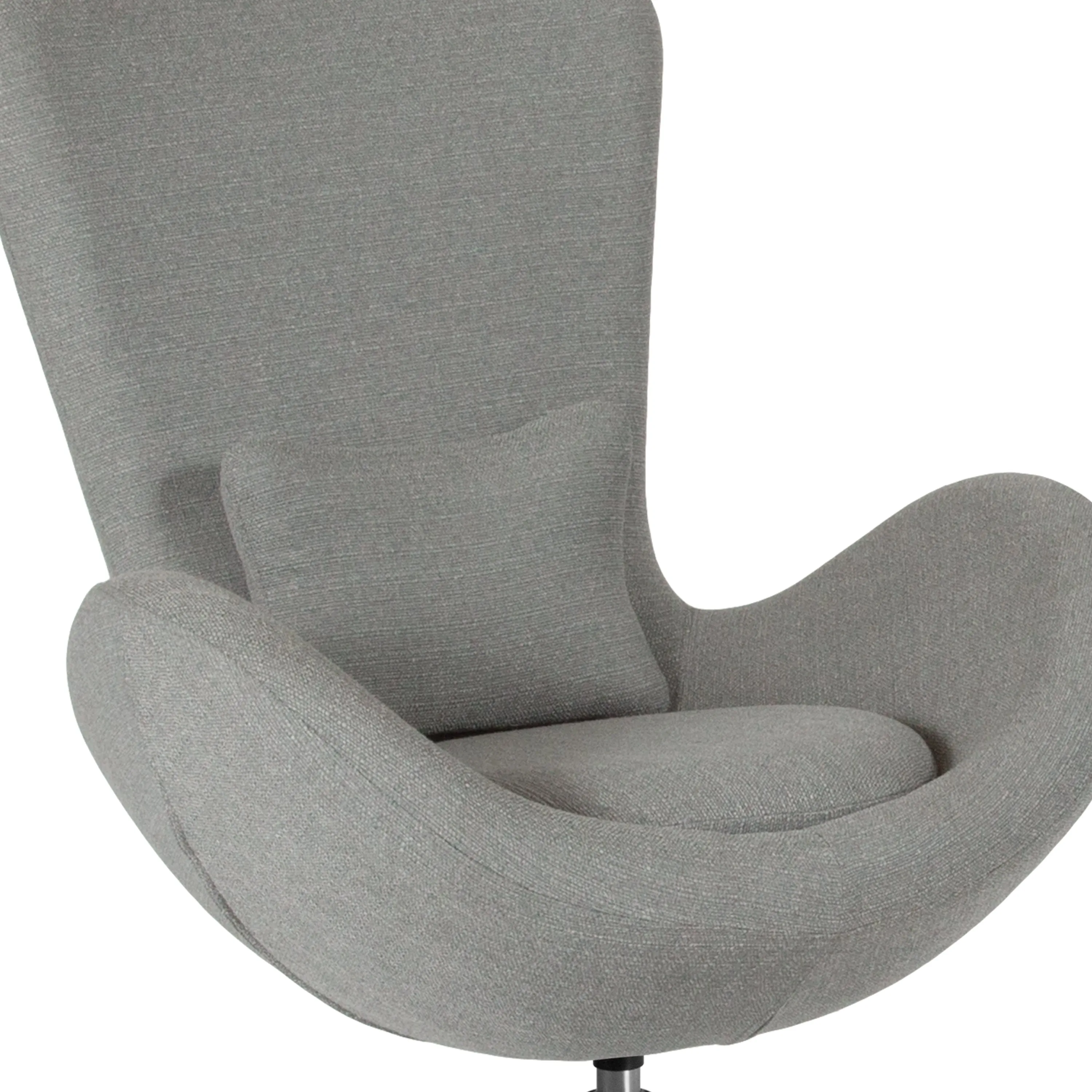 Gray Fabric Egg Series Chair CH-162430-LTGY-FAB-GG