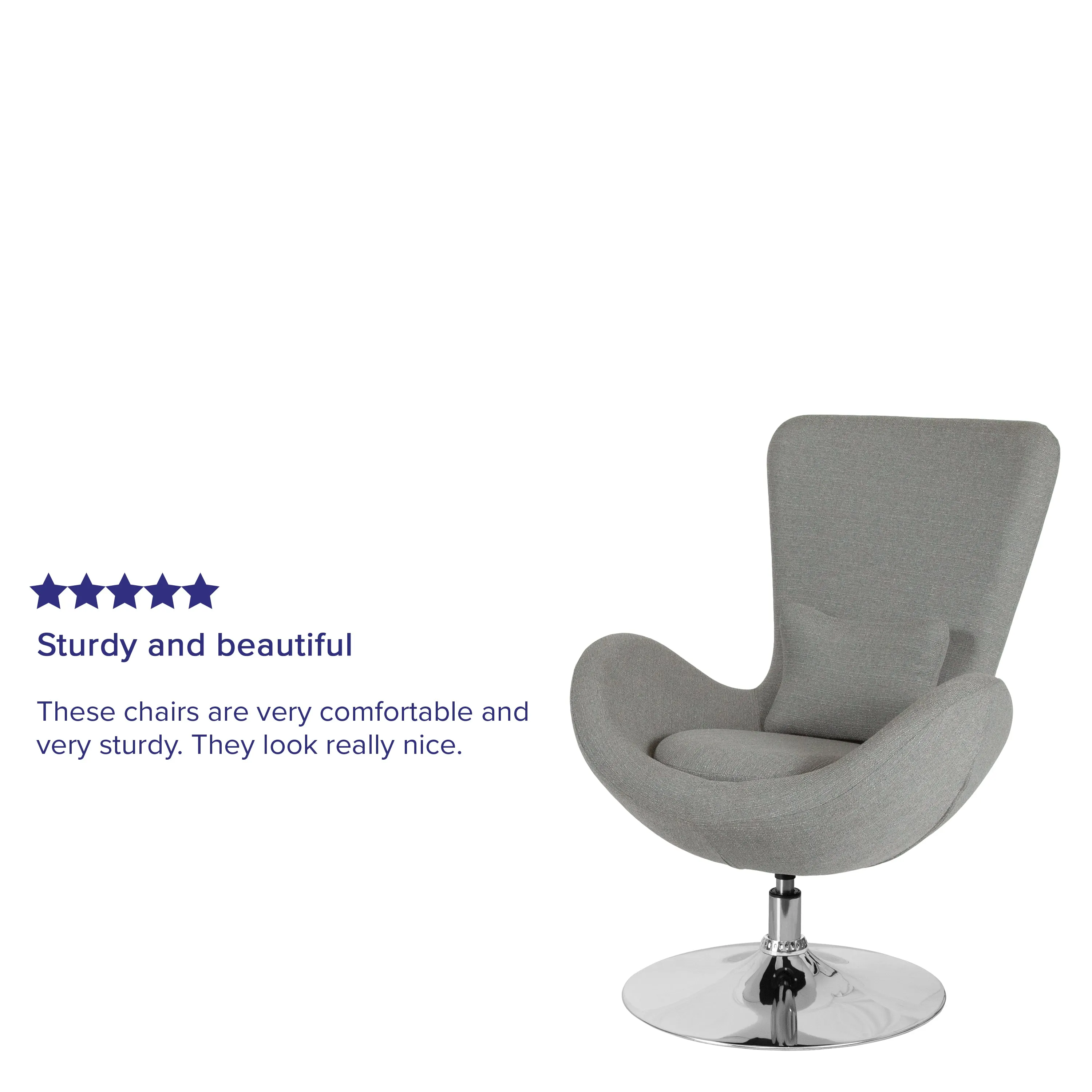 Gray Fabric Egg Series Chair CH-162430-LTGY-FAB-GG