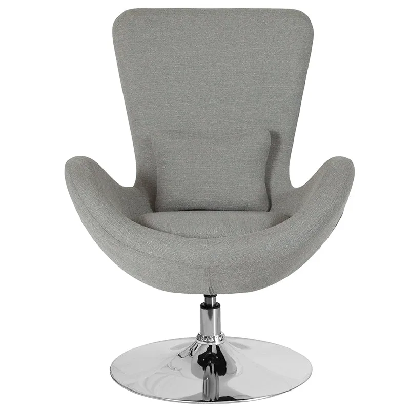 Gray Fabric Egg Series Chair CH-162430-LTGY-FAB-GG