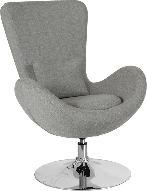 Gray Fabric Egg Series Chair CH-162430-LTGY-FAB-GG