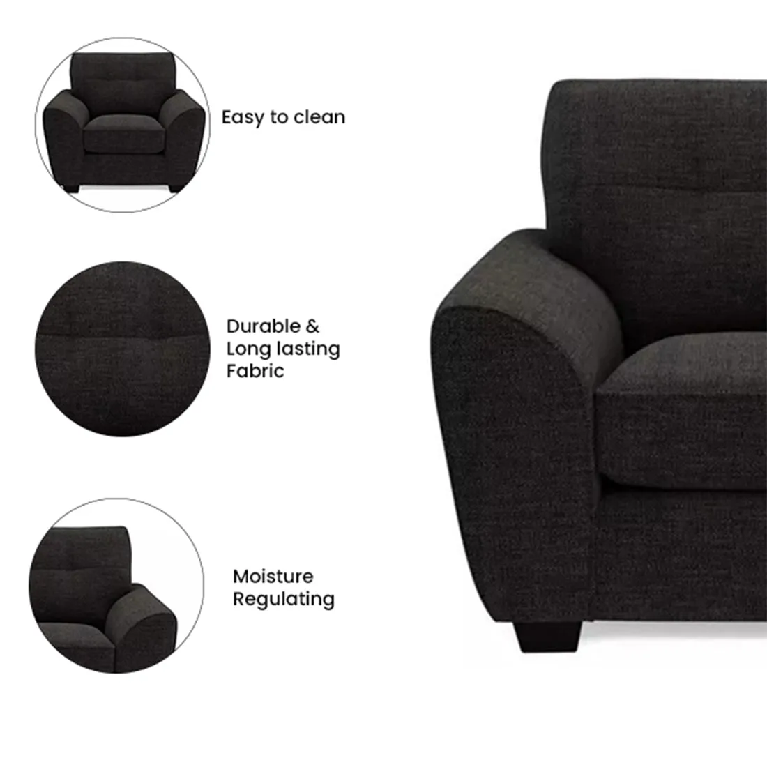 Hatfield 2 Seater Fabric Sofa for Living Room