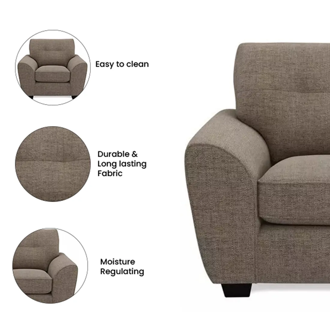 Hatfield 2 Seater Fabric Sofa for Living Room