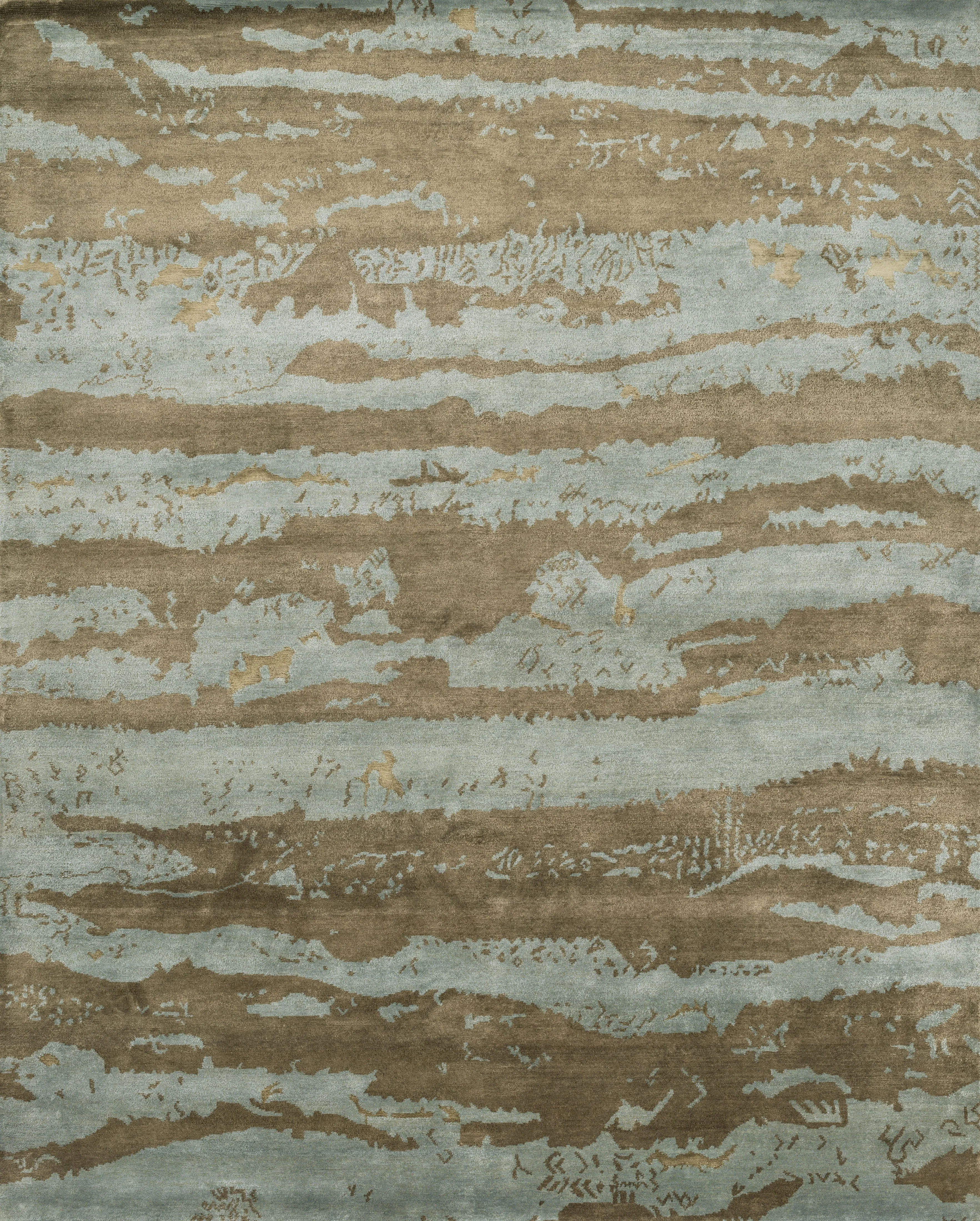 Hermitage Rug in Aqua & Latte