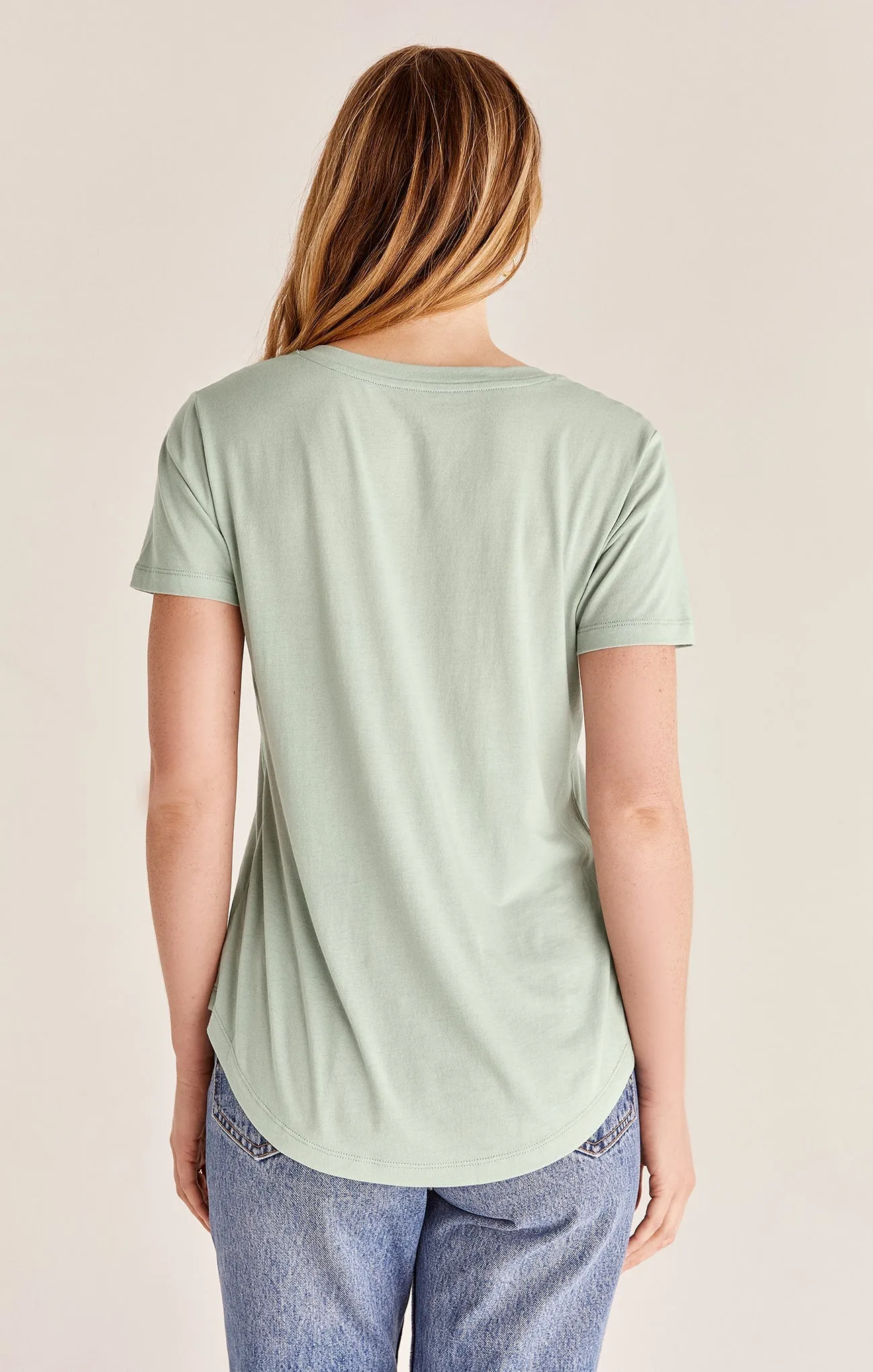 Kasey Modal V-Neck Tee - Seaglass