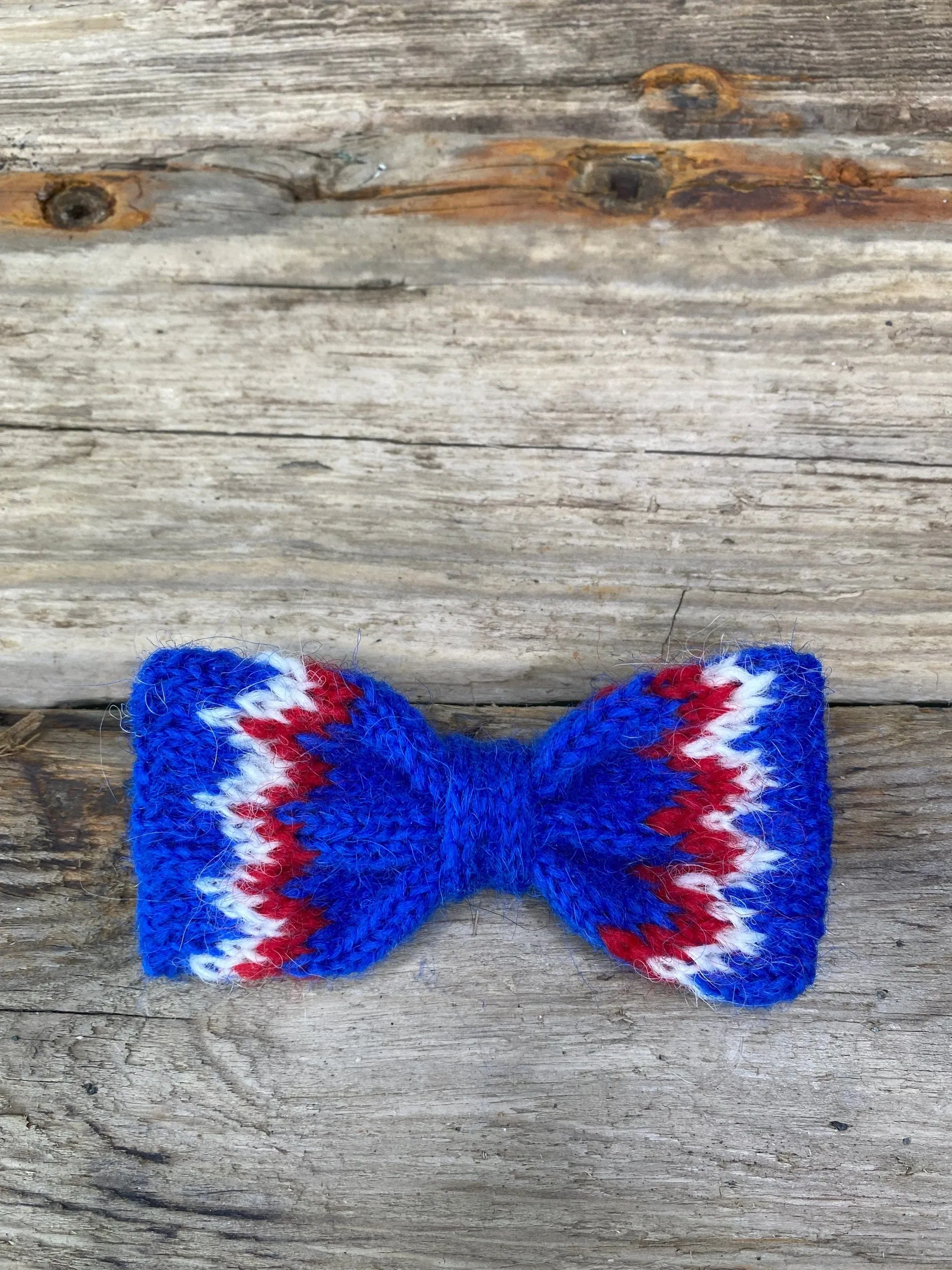 Knitted Wool Bow Tie - Dark Blue