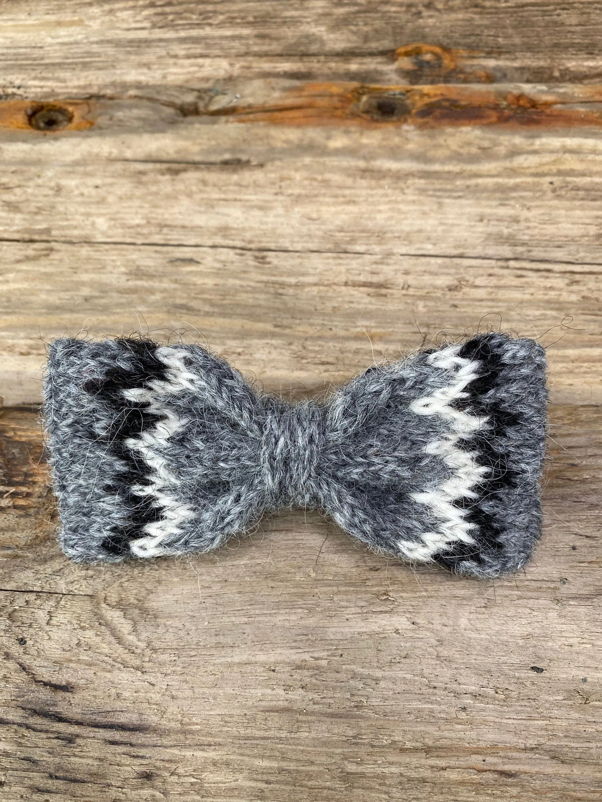 Knitted Wool Bow Tie - Dark Blue