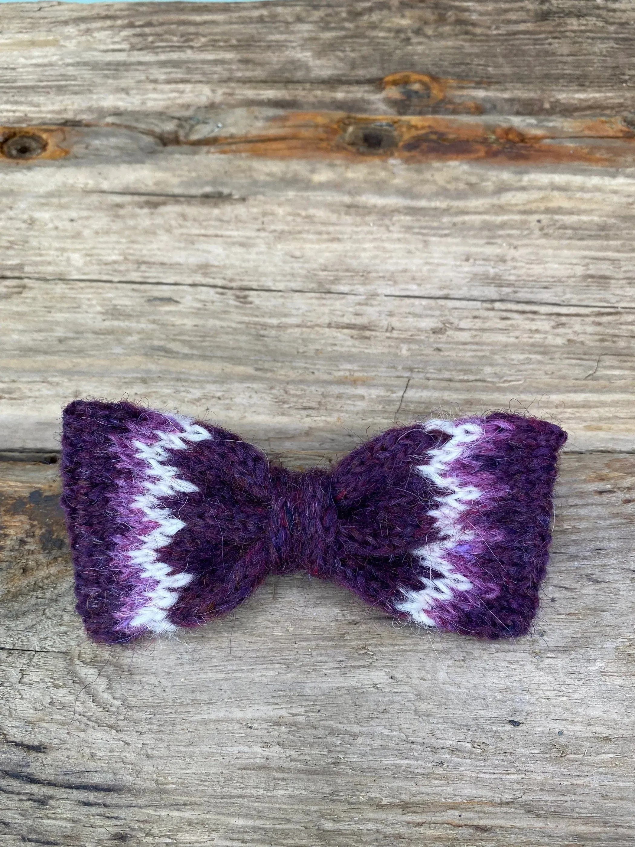 Knitted Wool Bow Tie - Dark Blue
