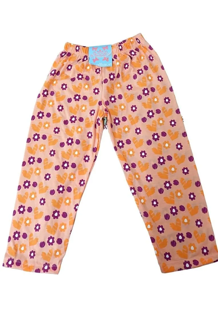 Landmark Pajama Pants Butterfly, Flower and Heart 2 in 1 - Mint Green/ Light Peach