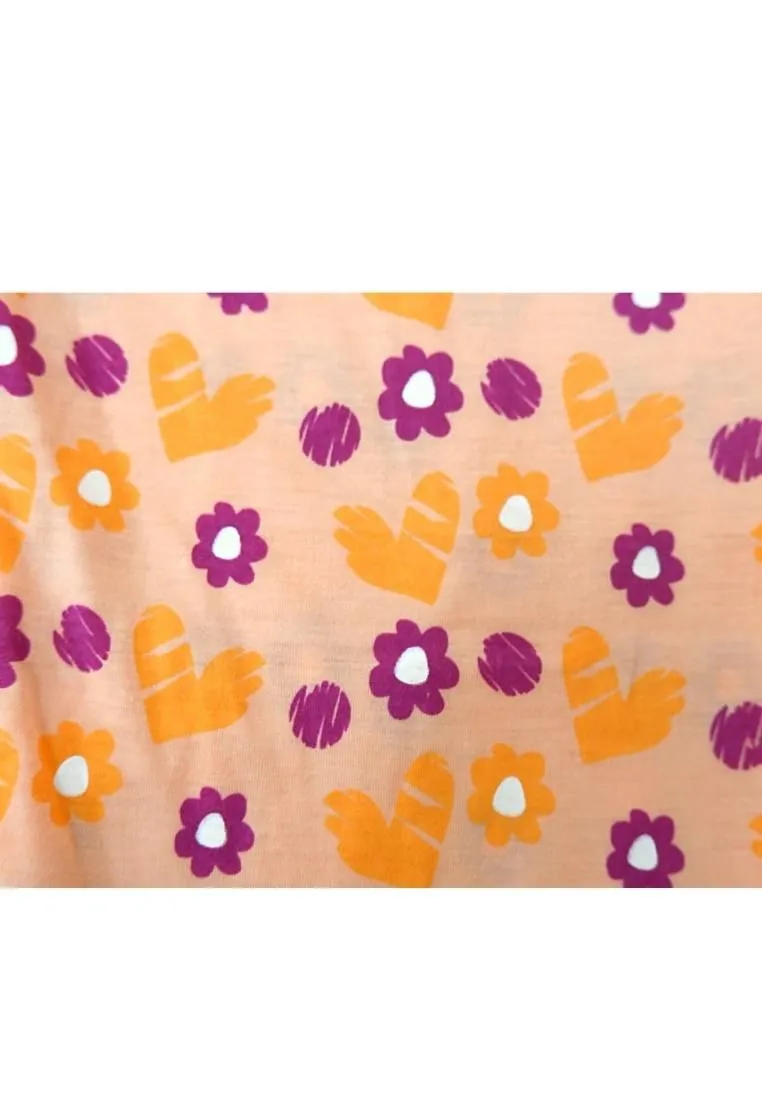 Landmark Pajama Pants Butterfly, Flower and Heart 2 in 1 - Mint Green/ Light Peach