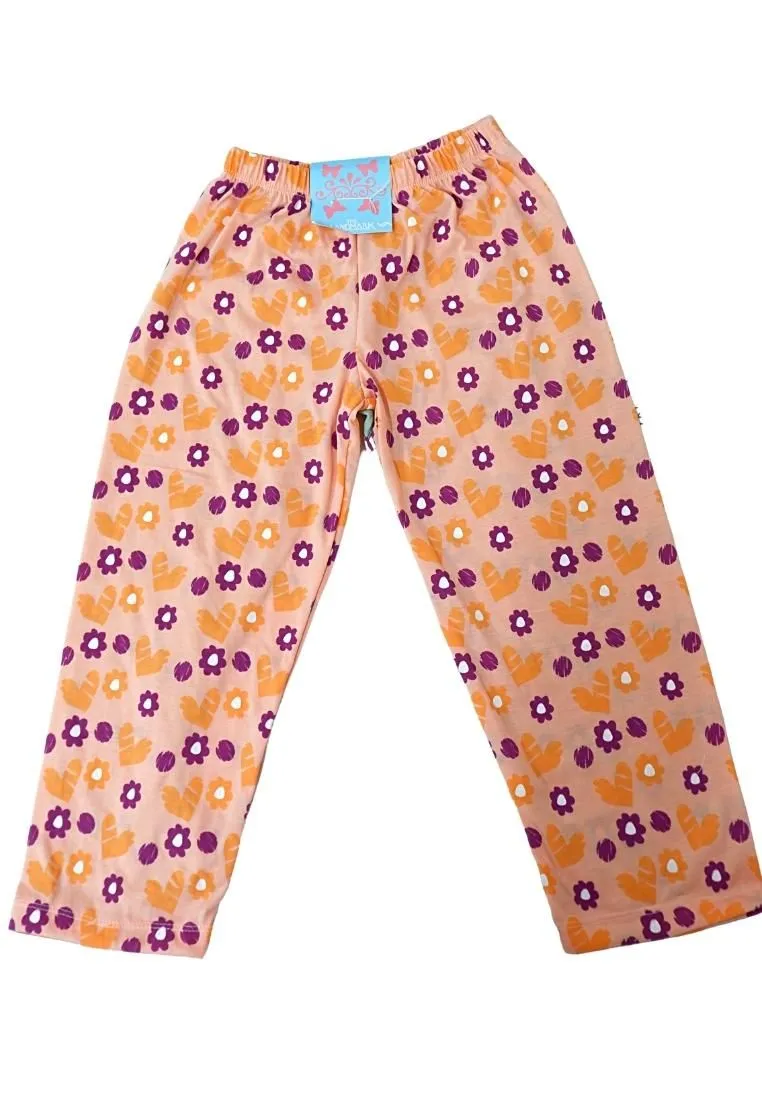 Landmark Pajama Pants Butterfly, Flower and Heart 2 in 1 - Mint Green/ Light Peach