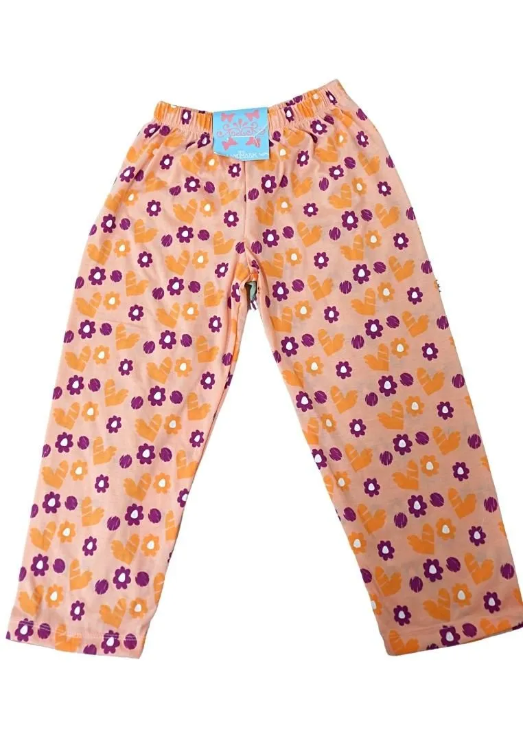 Landmark Pajama Pants Butterfly, Flower and Heart 2 in 1 - Mint Green/ Light Peach